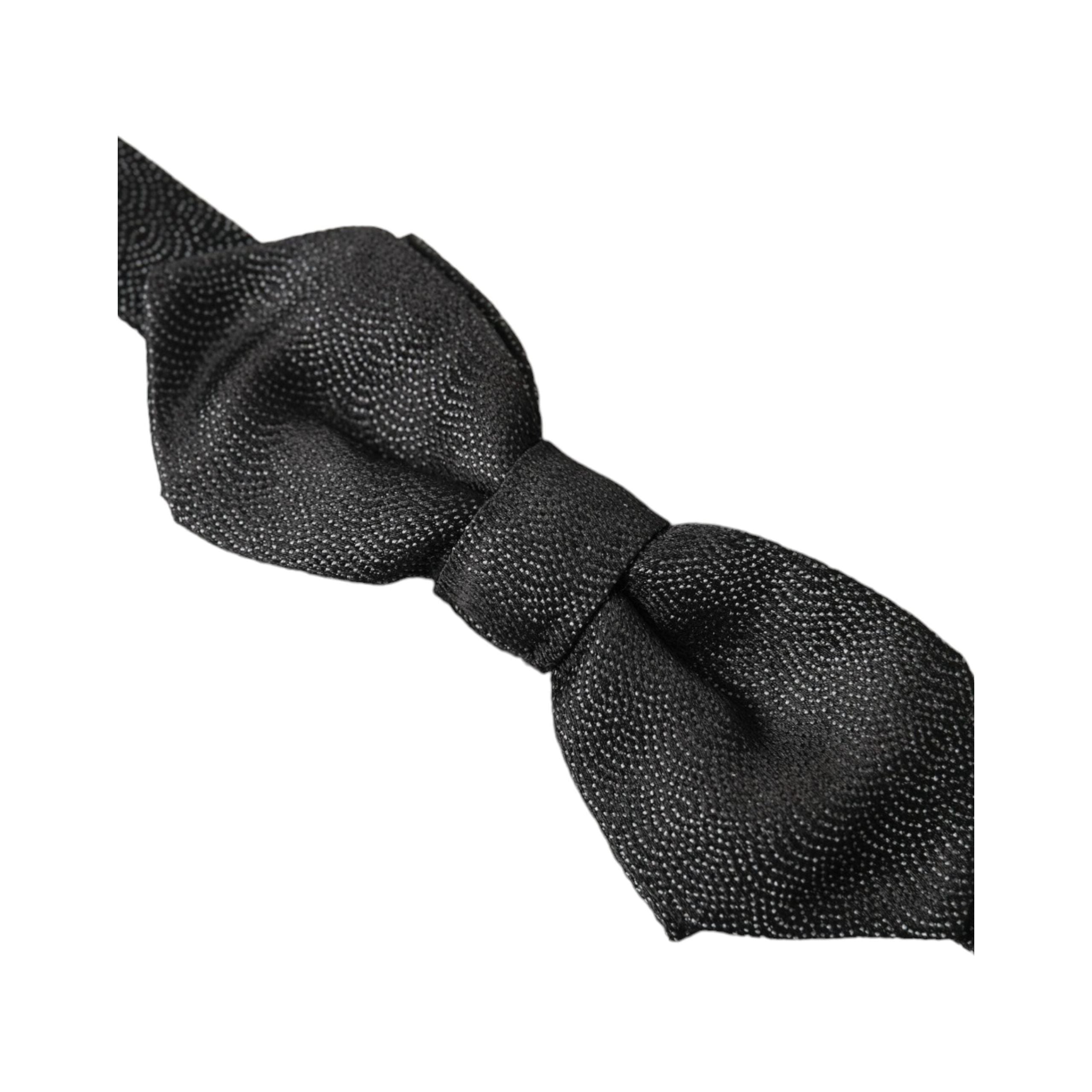 Dolce & Gabbana Black Silk Adjustable Neck Bow Tie