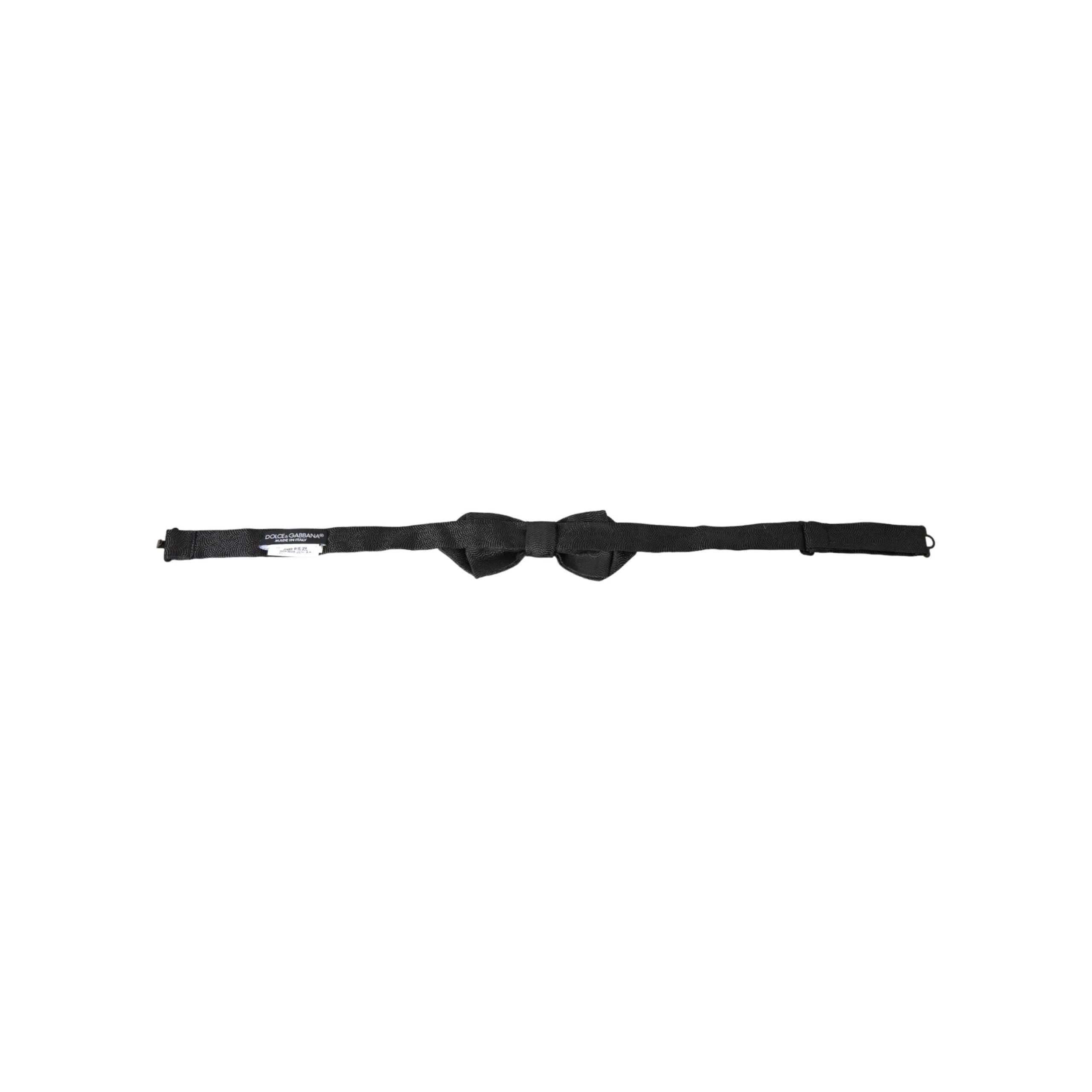 Dolce & Gabbana Black Silk Adjustable Neck Bow Tie