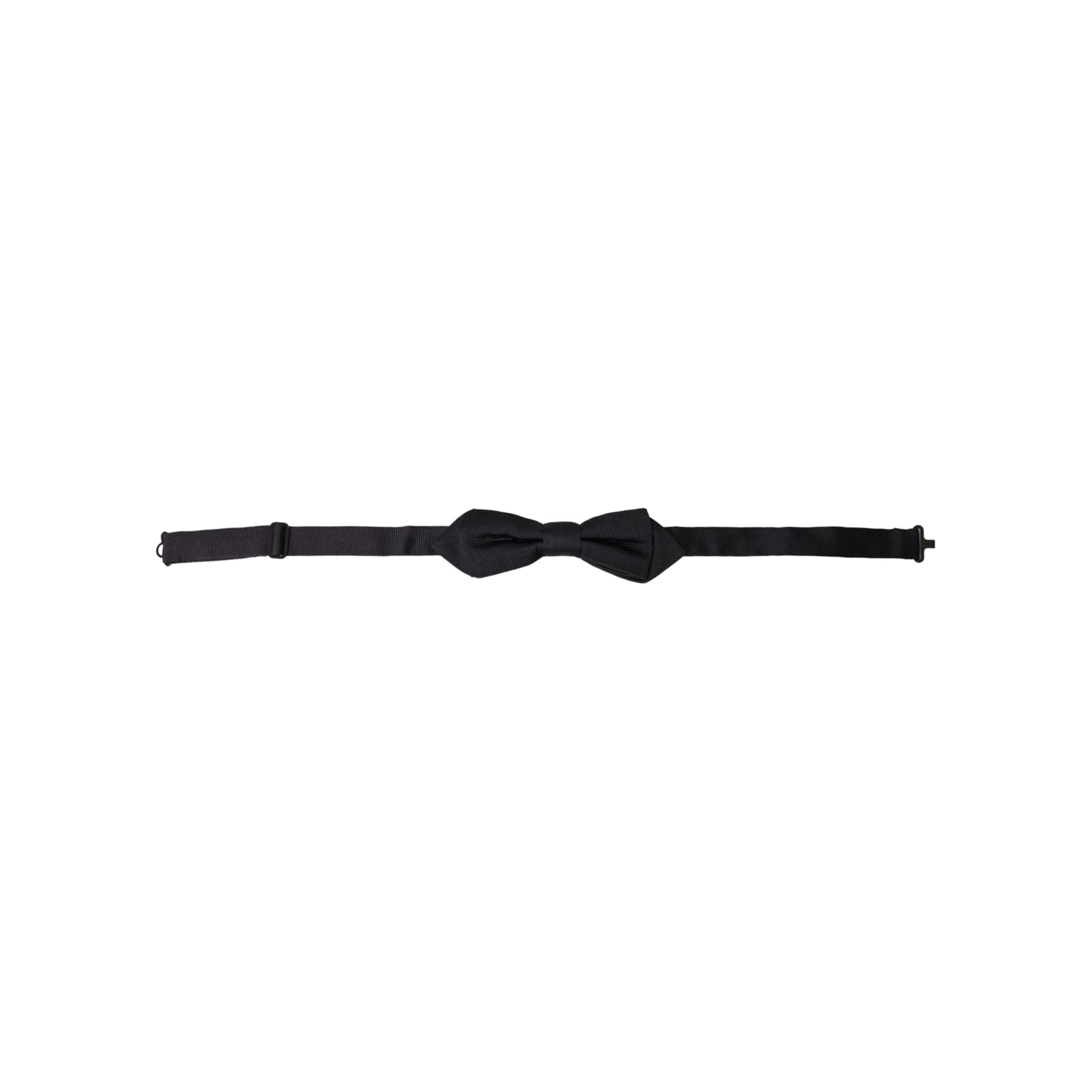 Dolce & Gabbana Black Silk Adjustable Neck Bow Tie