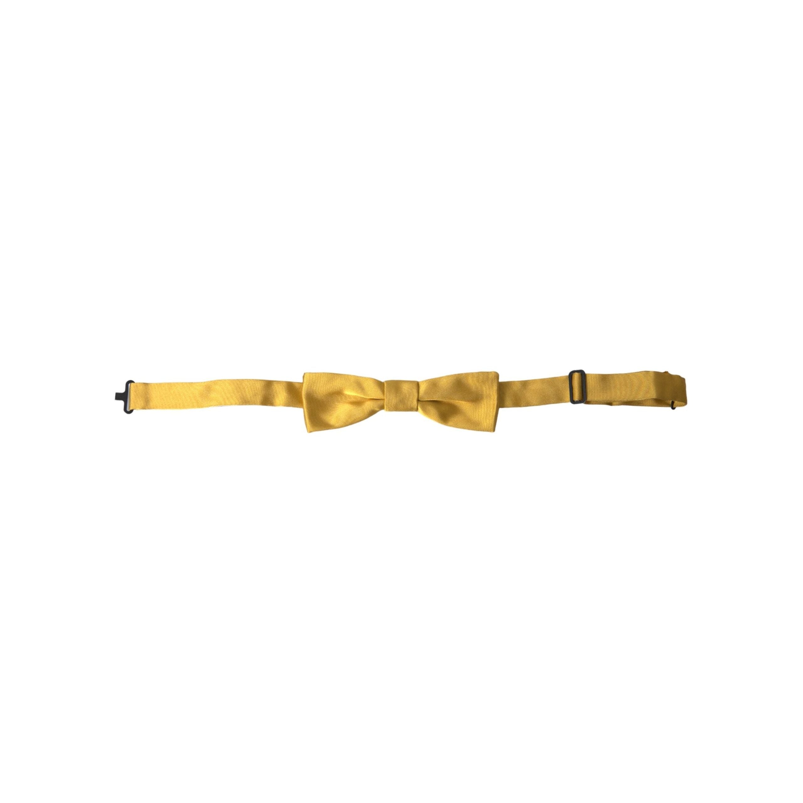 Dolce & Gabbana Yellow Silk Adjustable Neck Bow Tie