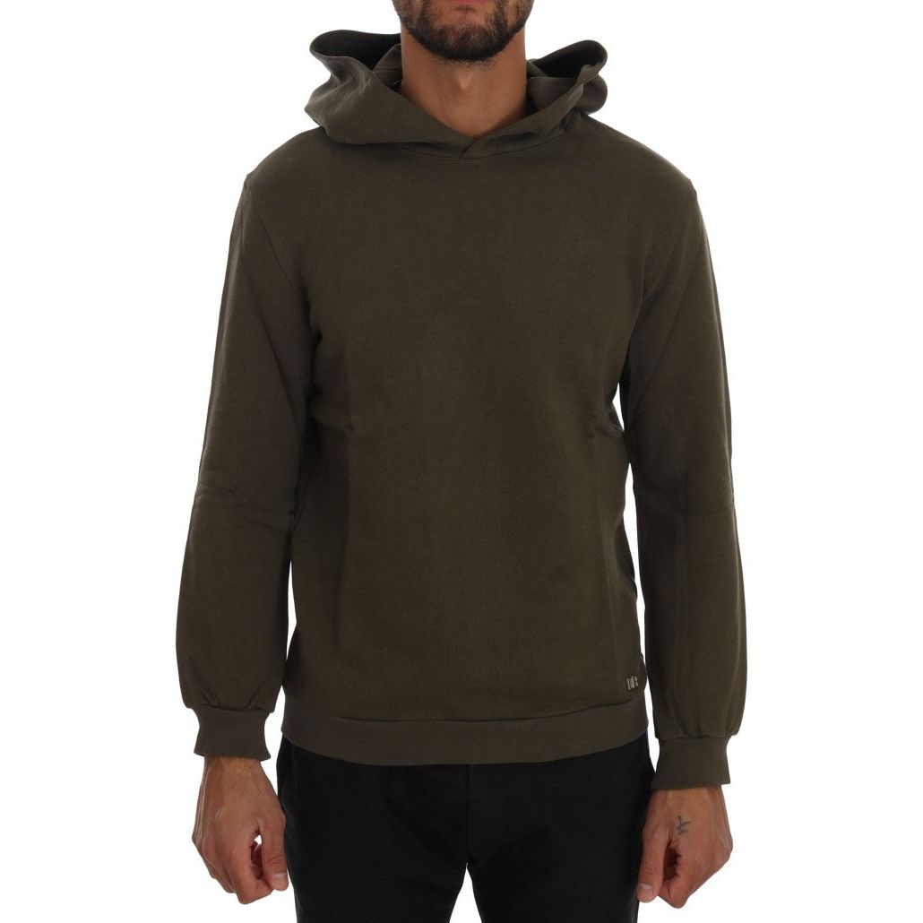 Daniele Alessandrini Green Cotton Hooded Sweater