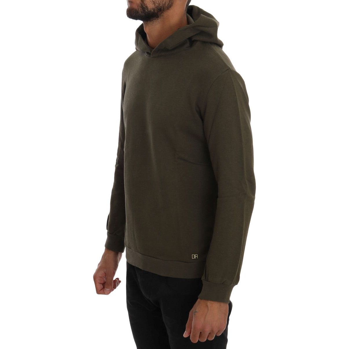 Daniele Alessandrini Green Cotton Hooded Sweater