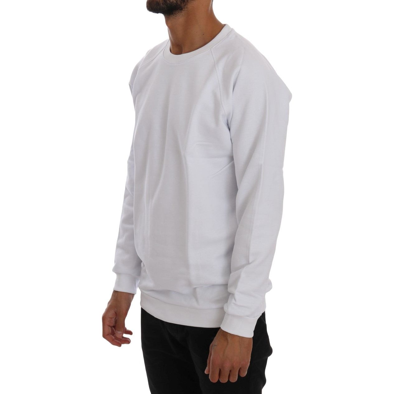 Daniele Alessandrini White Cotton Crewneck Sweater