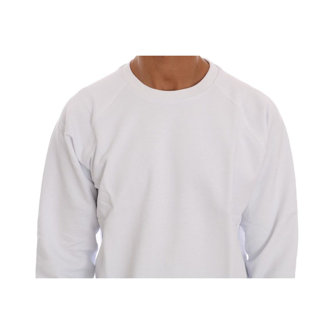 Daniele Alessandrini White Cotton Crewneck Sweater