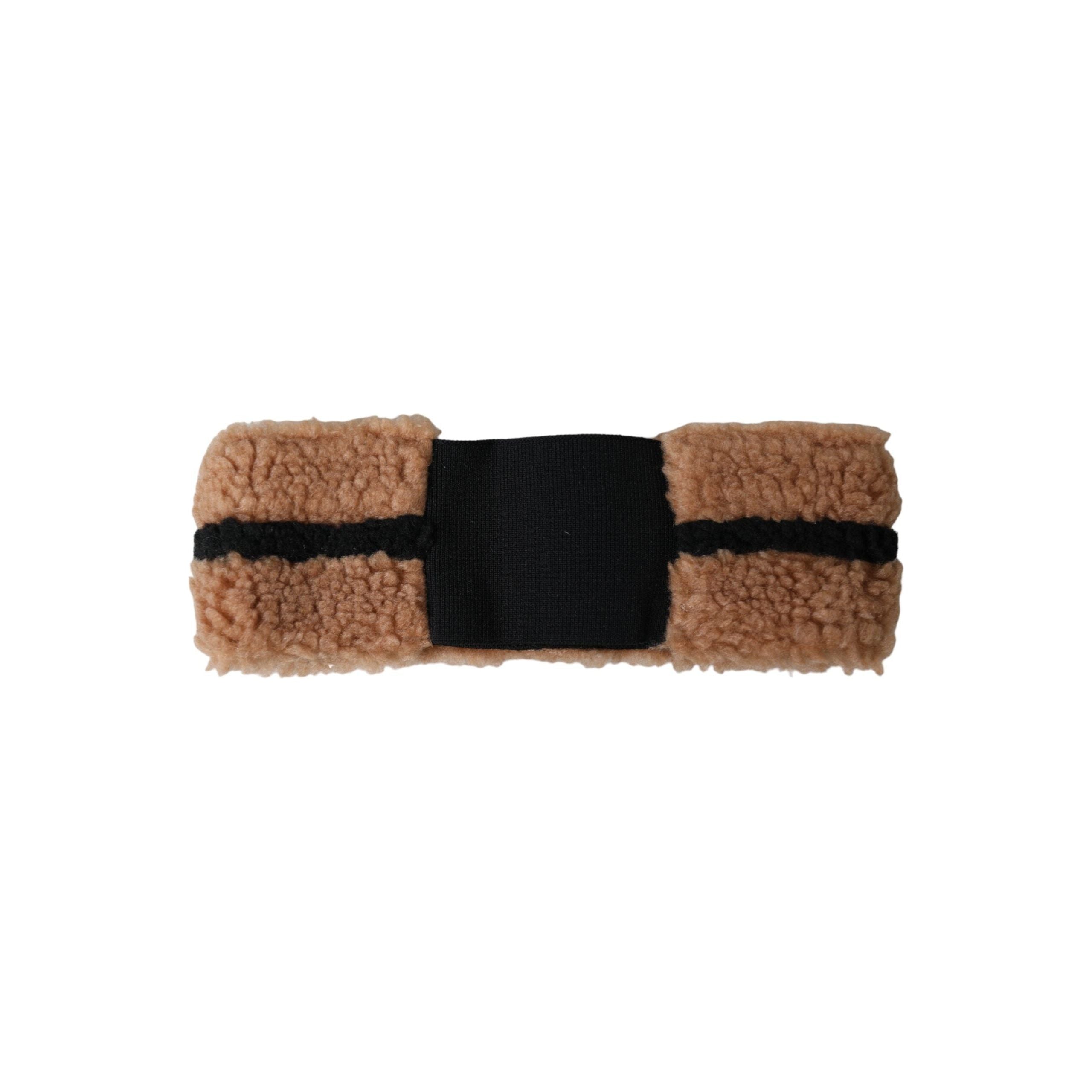 Dolce & Gabbana Brown Black Fleece Wool Head Band Hat