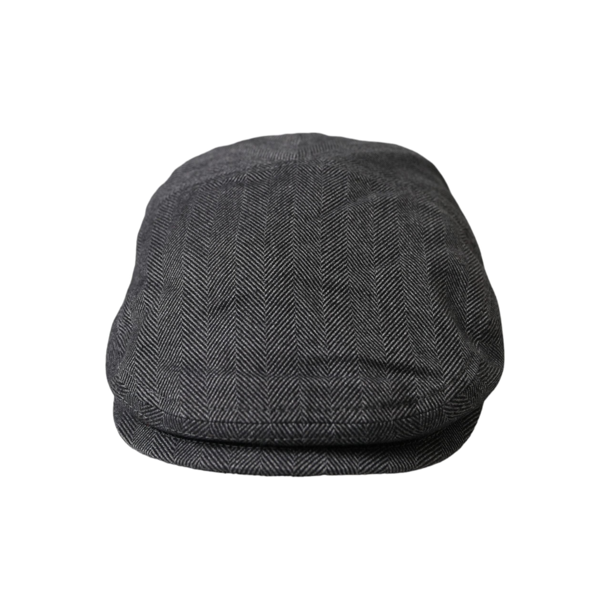 Dolce & Gabbana Gray Herringbone Wool Newsboy Hat