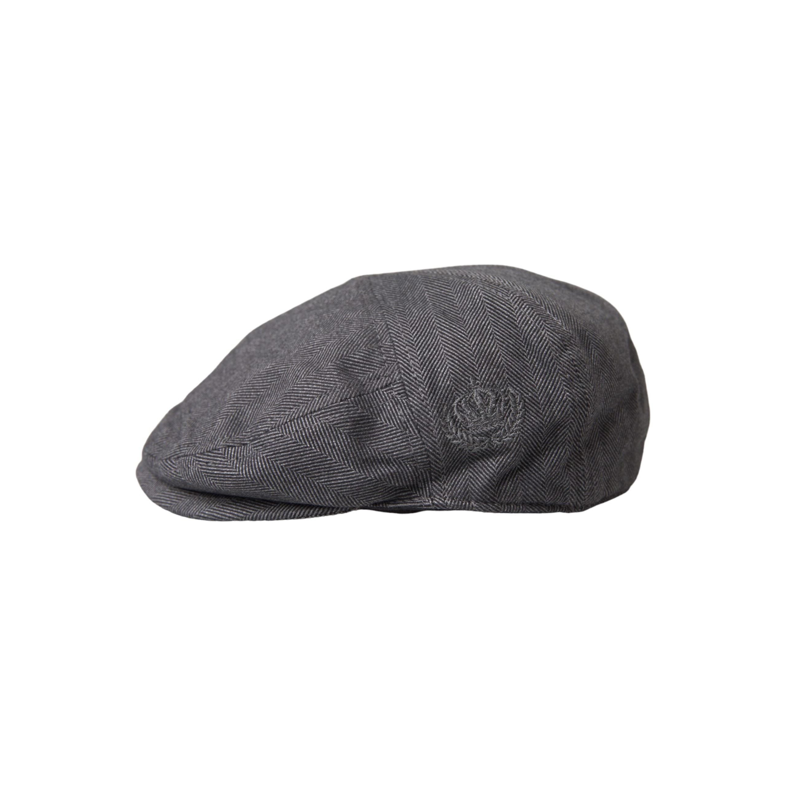 Dolce & Gabbana Gray Herringbone Wool Newsboy Hat