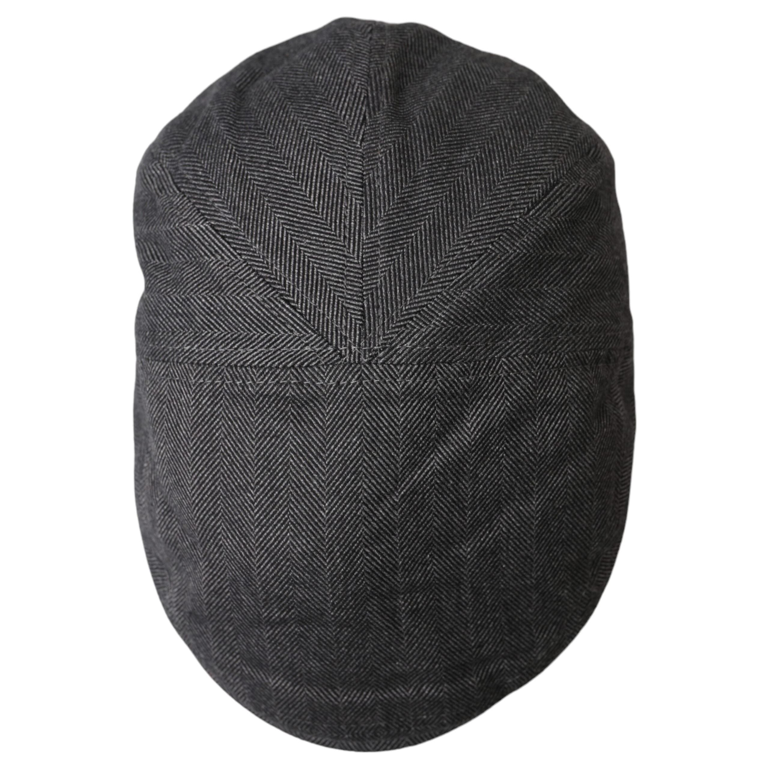 Dolce & Gabbana Gray Herringbone Wool Newsboy Hat
