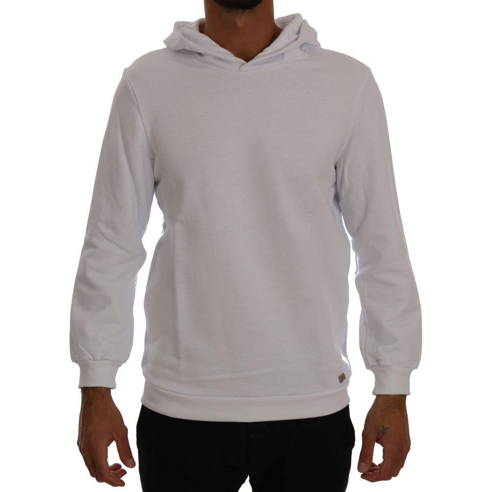 Daniele Alessandrini White Cotton Hooded Sweater