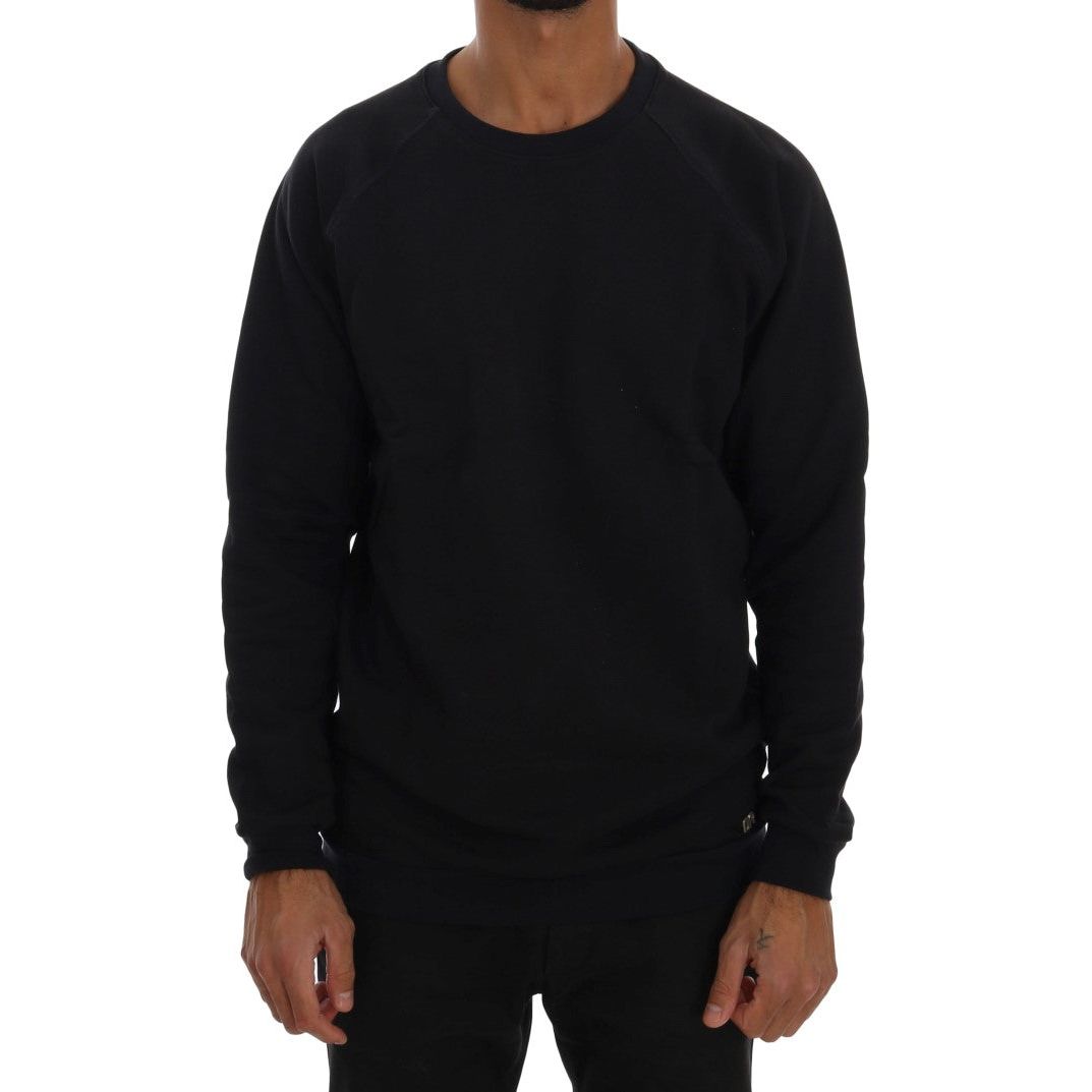 Daniele Alessandrini Dark Blue Cotton Crewneck Sweater