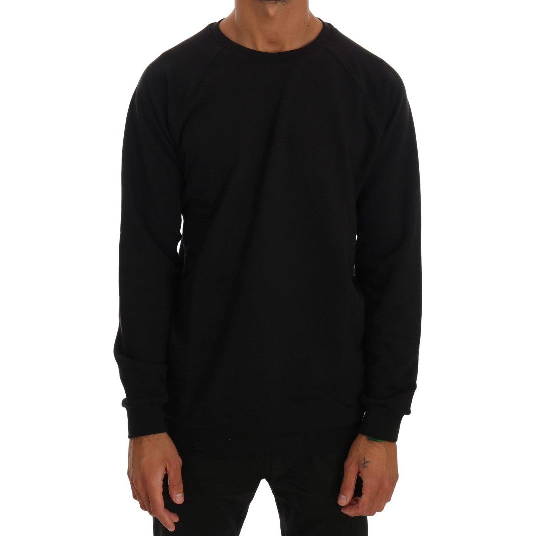 Daniele Alessandrini Black Cotton Crewneck Sweater