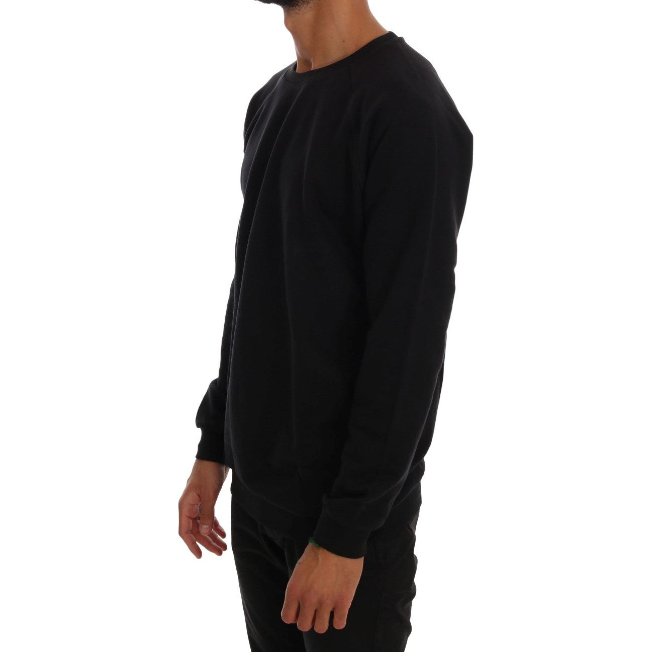 Daniele Alessandrini Black Cotton Crewneck Sweater