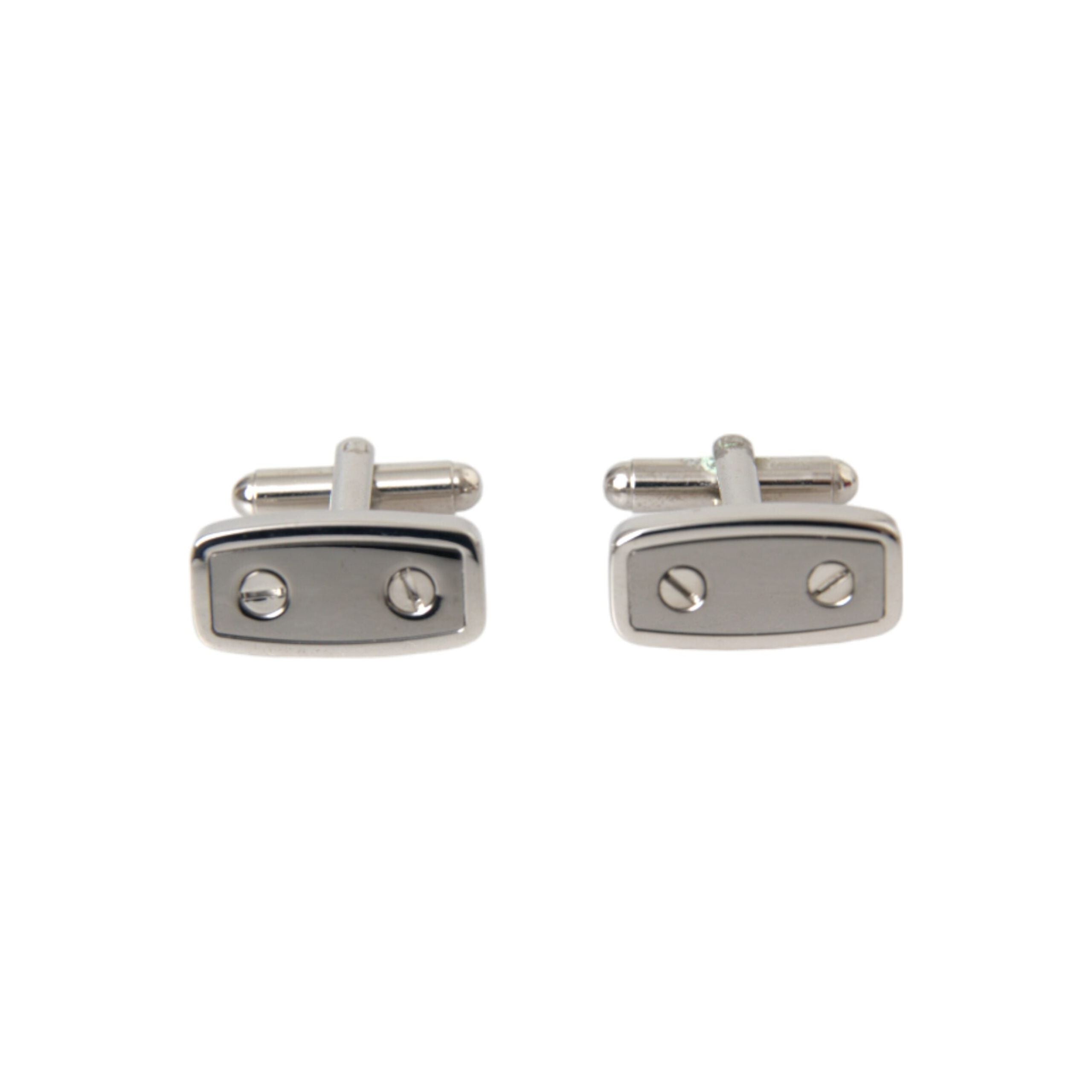 Dolce & Gabbana Silver Plated Metal Brass Pin Cufflinks