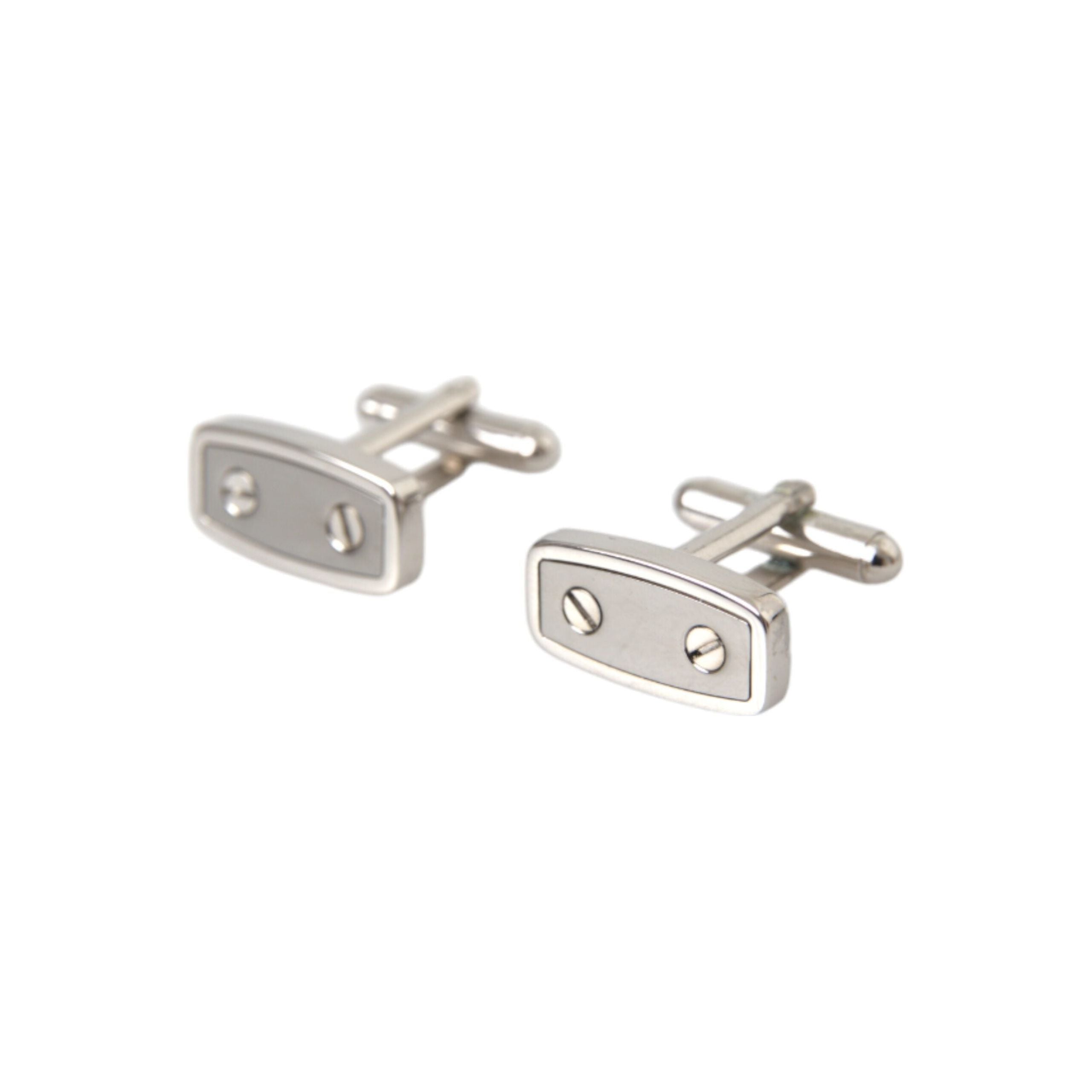 Dolce & Gabbana Silver Plated Metal Brass Pin Cufflinks