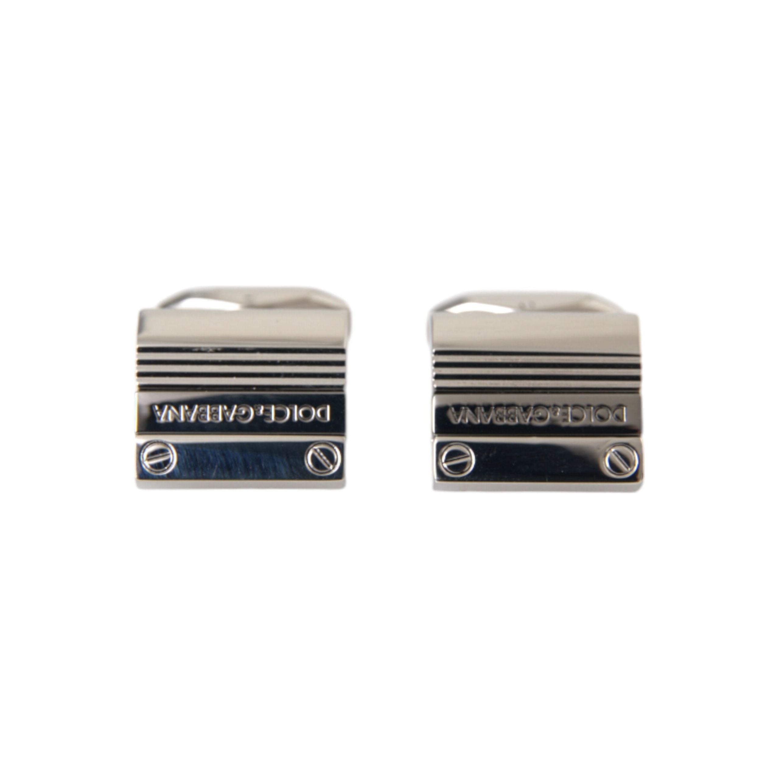 Dolce & Gabbana Silver Plated Metal Brass DG Logo Cufflinks
