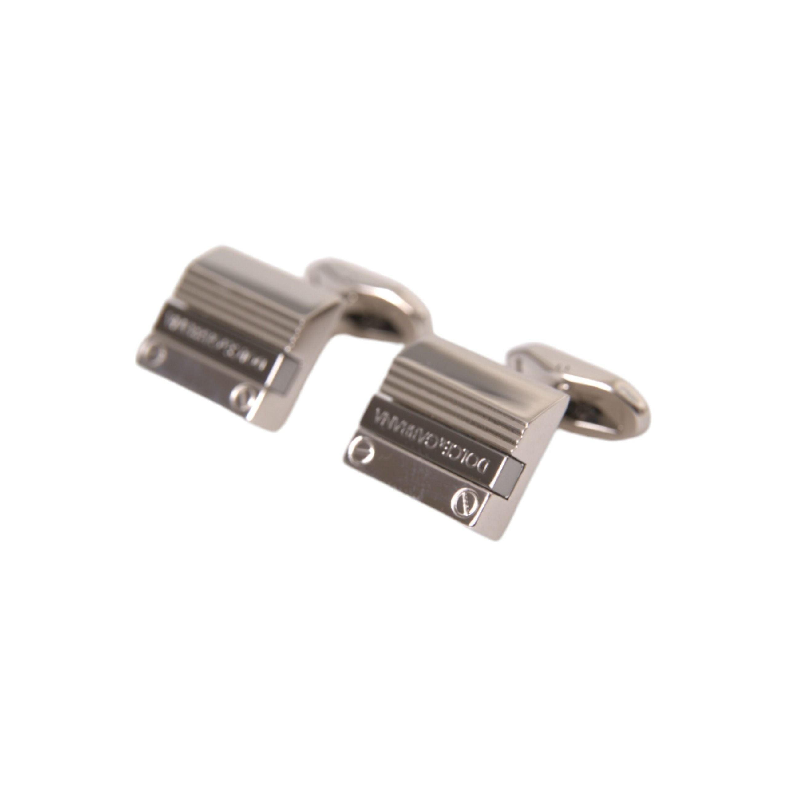 Dolce & Gabbana Silver Plated Metal Brass DG Logo Cufflinks