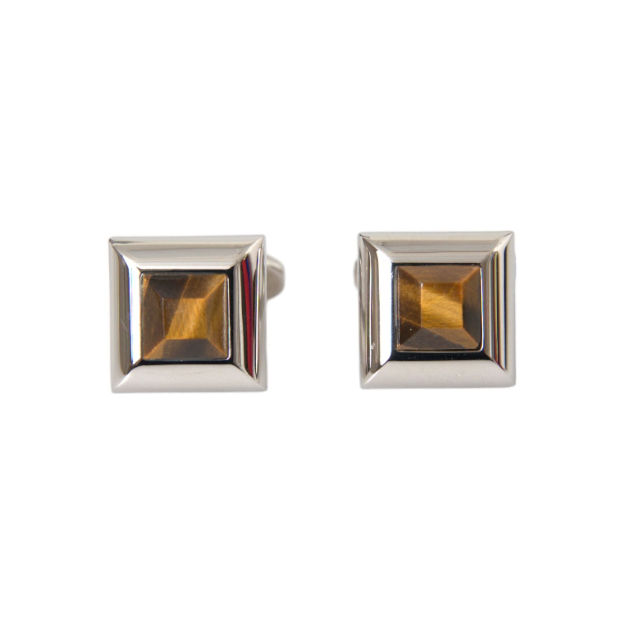 Dolce & Gabbana Silver Plated Brass Crystal Cufflinks