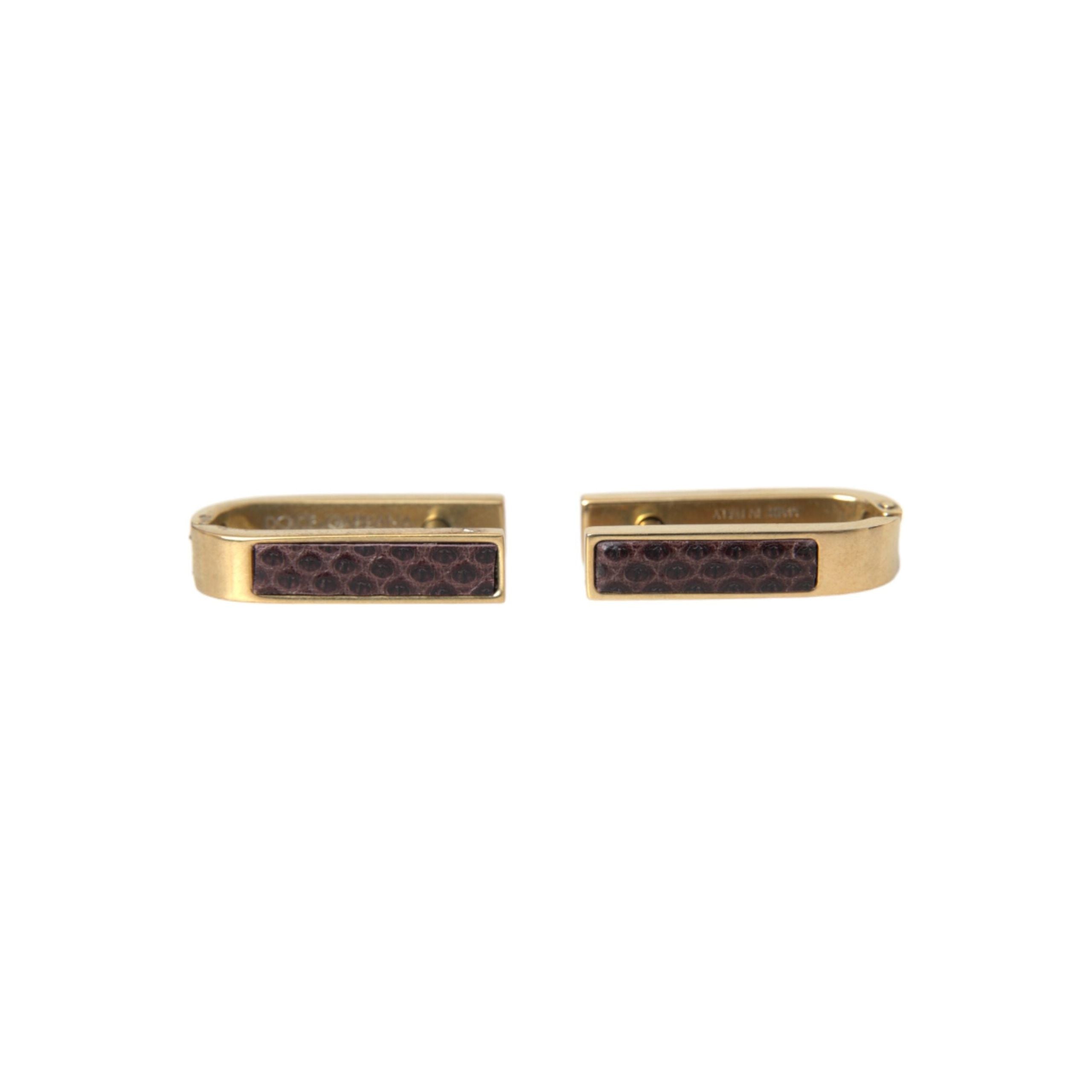 Dolce & Gabbana Gold Plated Metal Brass Pin Cufflinks