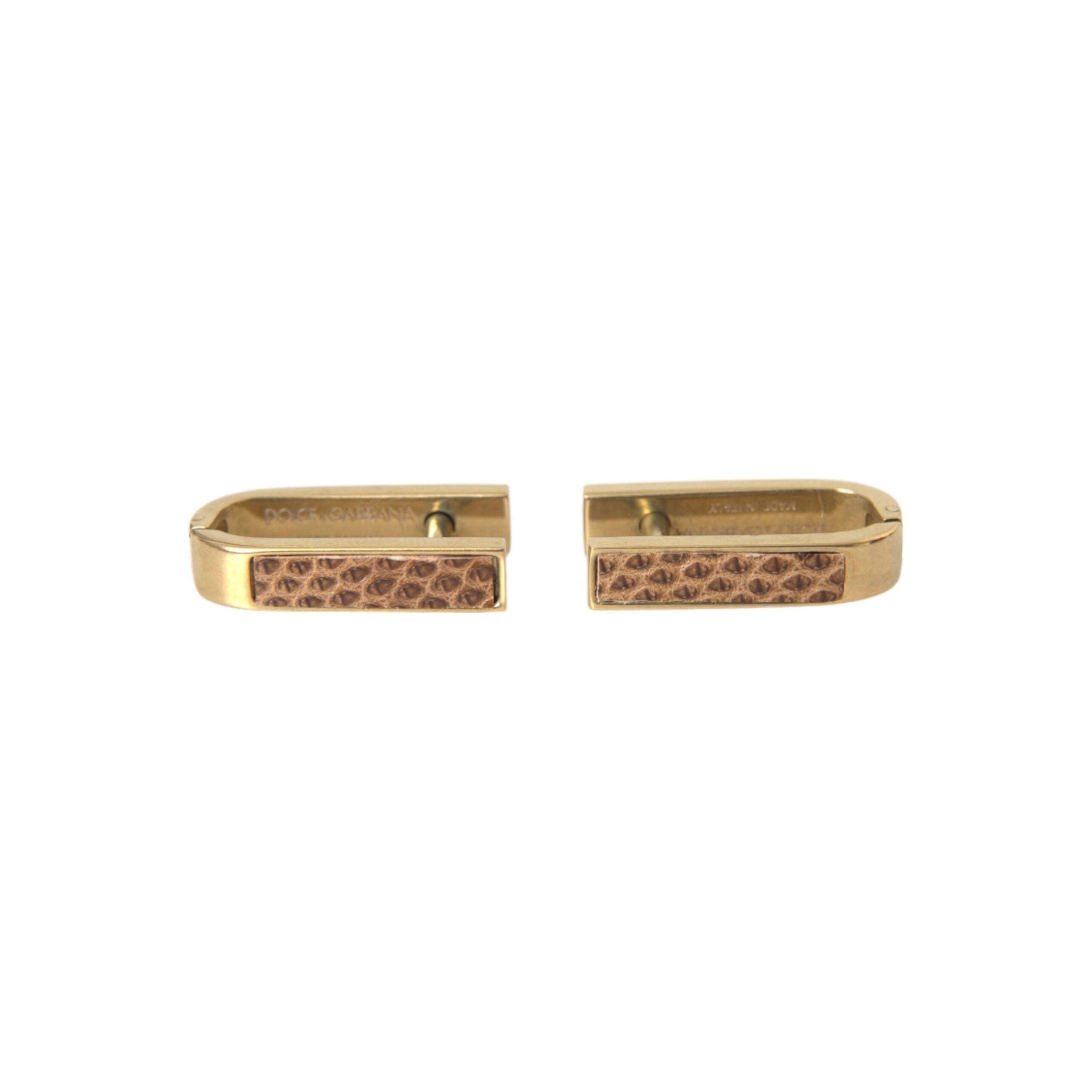 Dolce & Gabbana Gold Plated Metal Brass Pin Cufflinks