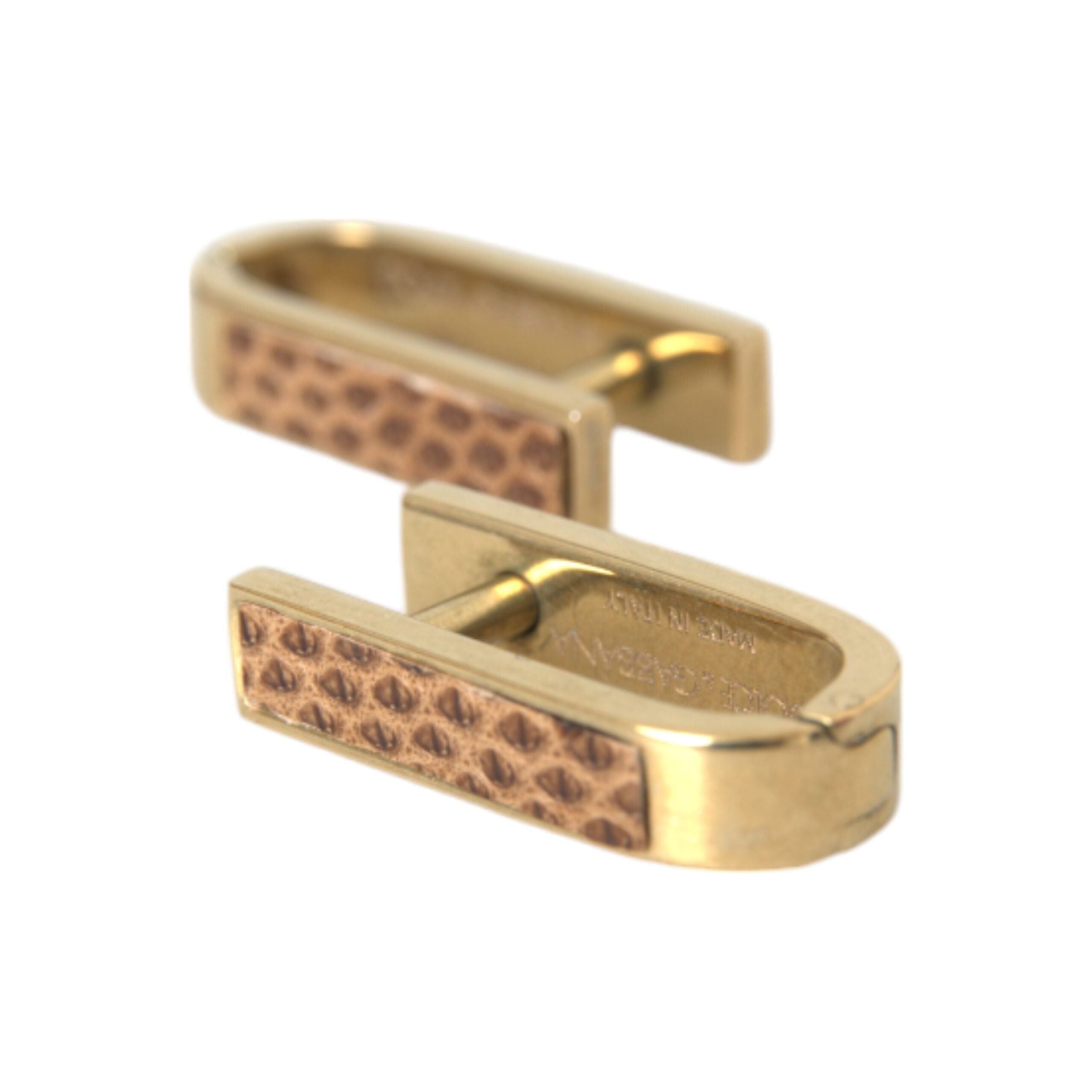 Dolce & Gabbana Gold Plated Metal Brass Pin Cufflinks