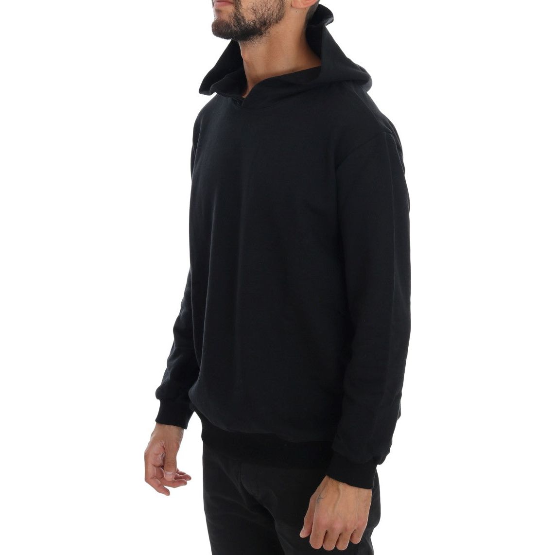 Daniele Alessandrini Black Cotton Hooded Sweater
