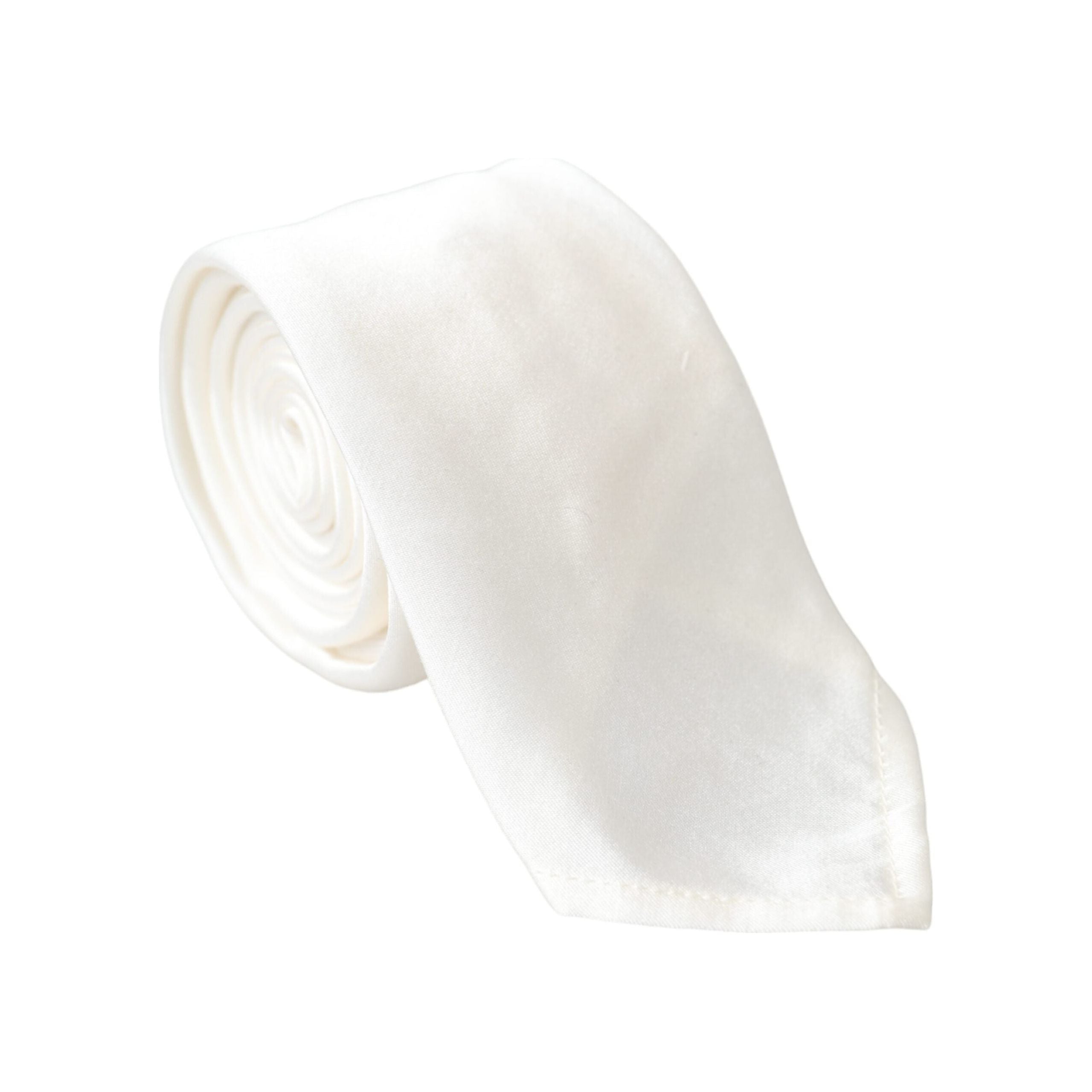 Dolce & Gabbana White Silk Blend Adjustable Tie