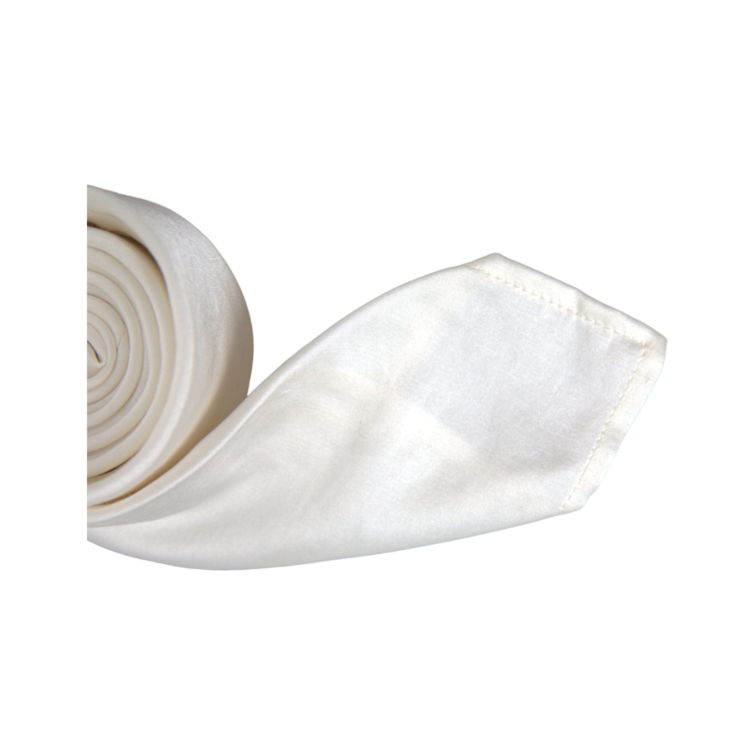 Dolce & Gabbana White Silk Blend Adjustable Tie