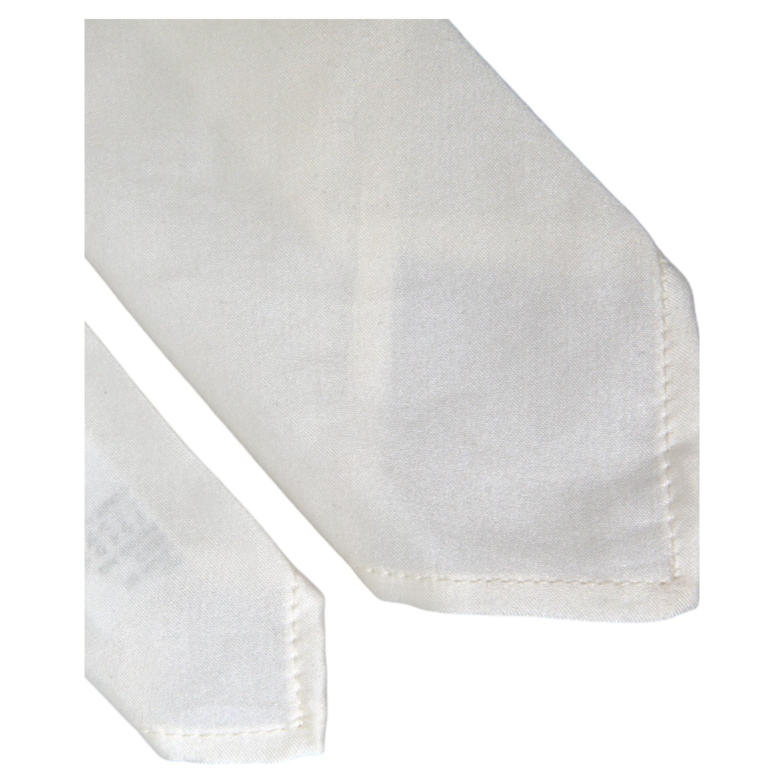 Dolce & Gabbana White Silk Blend Adjustable Tie
