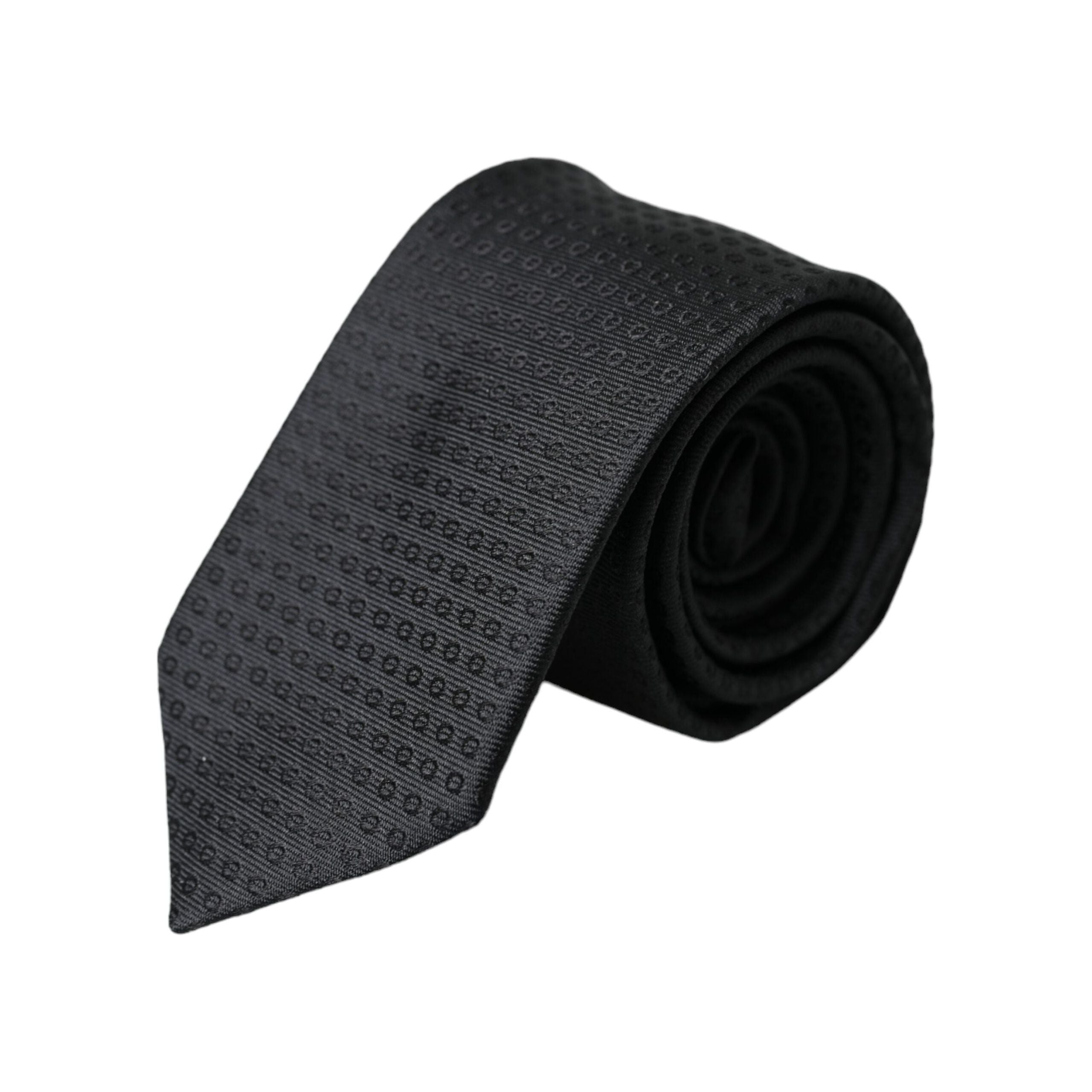 Dolce & Gabbana Black STAFF Patterned Cotton Adjustable Tie