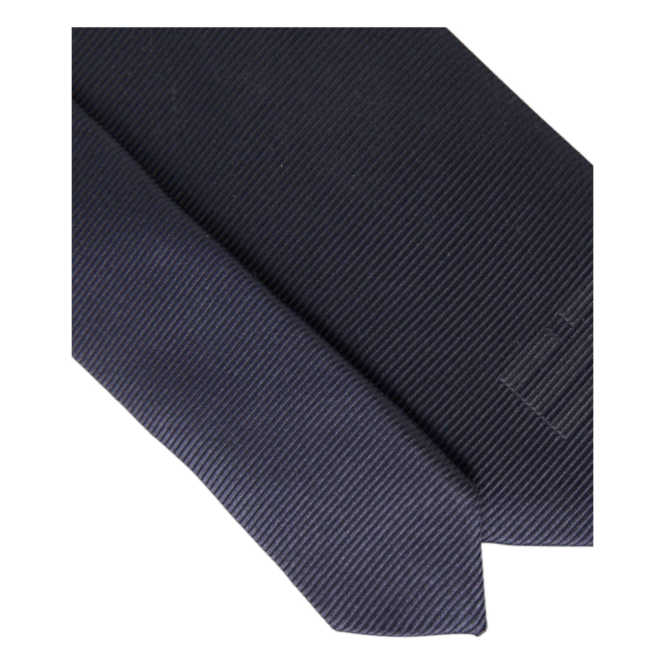 Dolce & Gabbana Blue Solid Silk Adjustable Tie