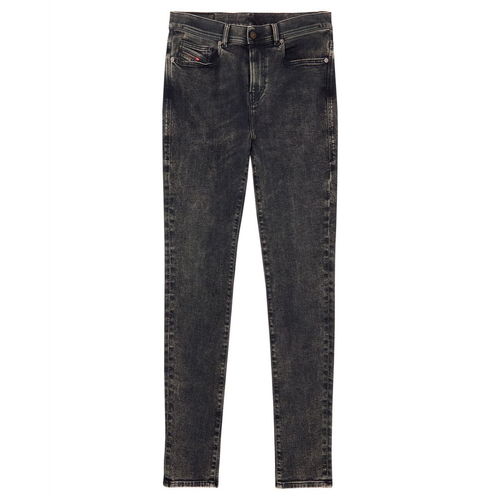 Diesel Black Cotton Jeans with Edgy Rock-Inspired Design