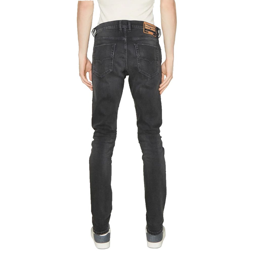 Diesel Black Cotton Jeans with Subtle Faded Finish
