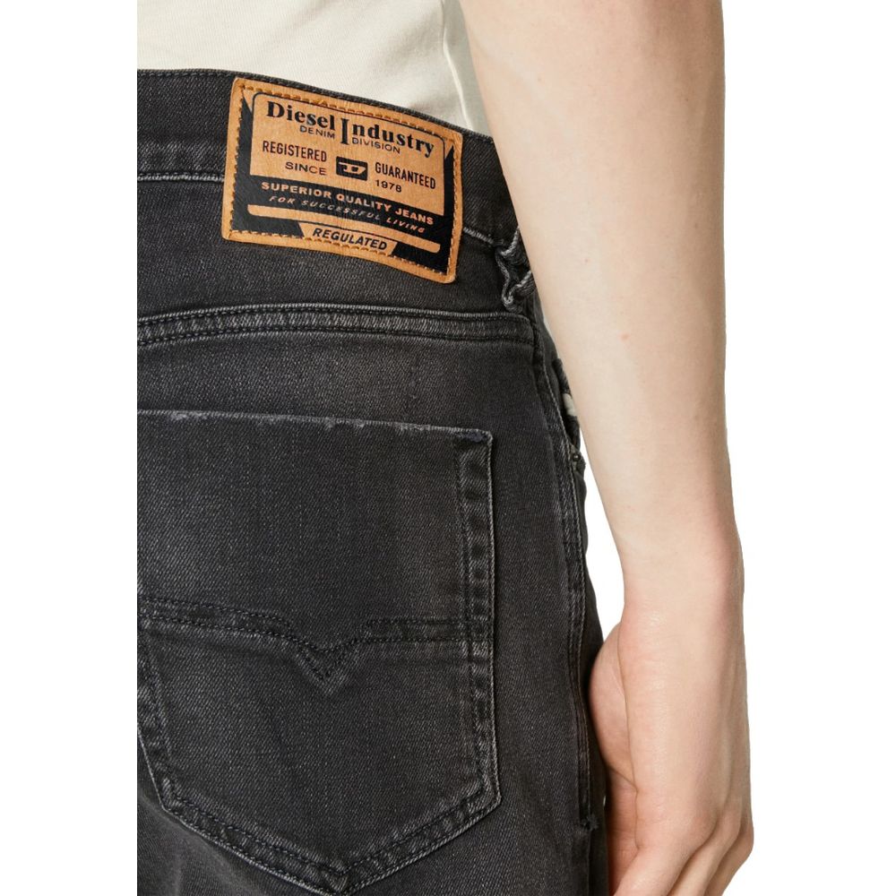 Diesel Black Cotton Jeans with Subtle Faded Finish