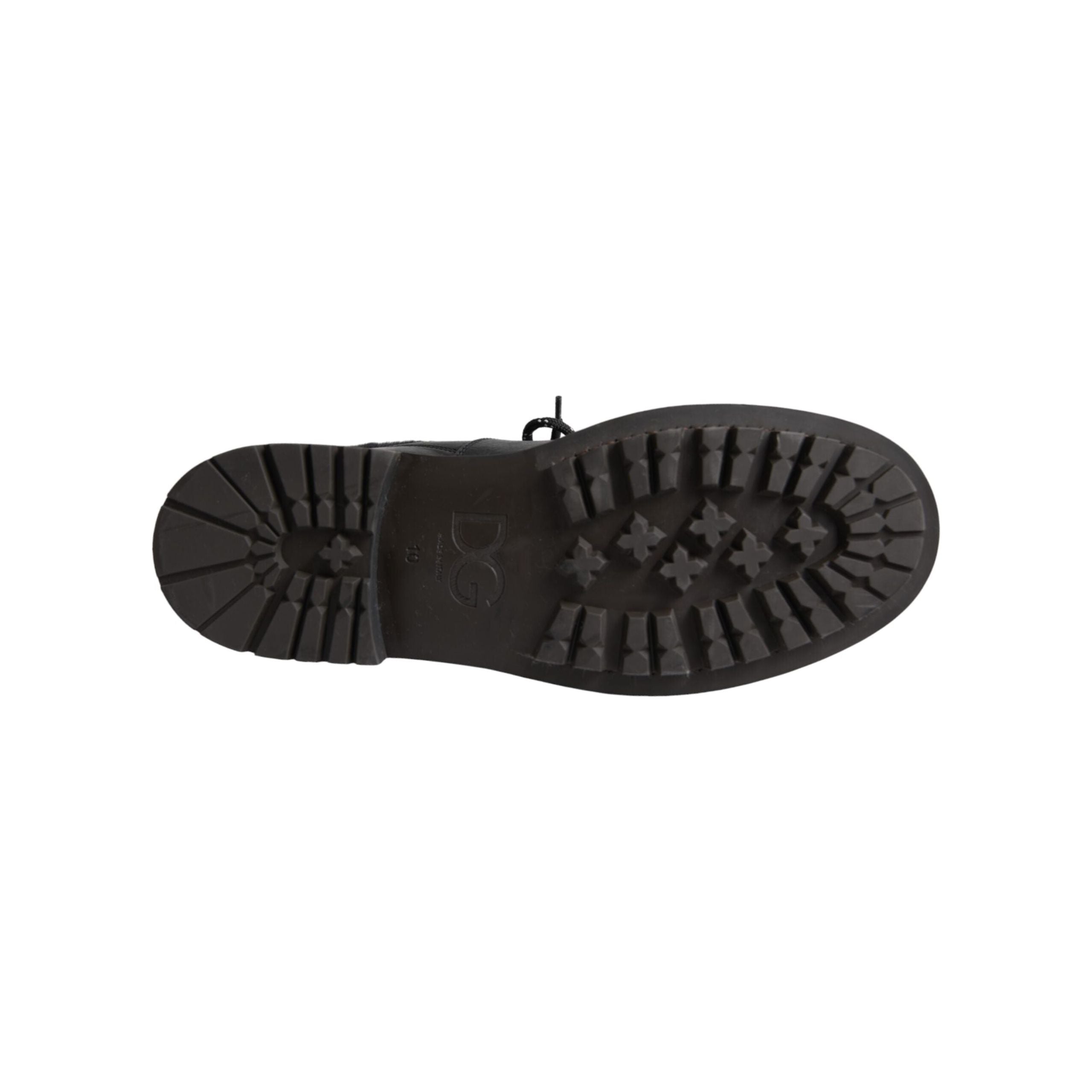 Dolce & Gabbana Black Leather Bernini Shearling Boots