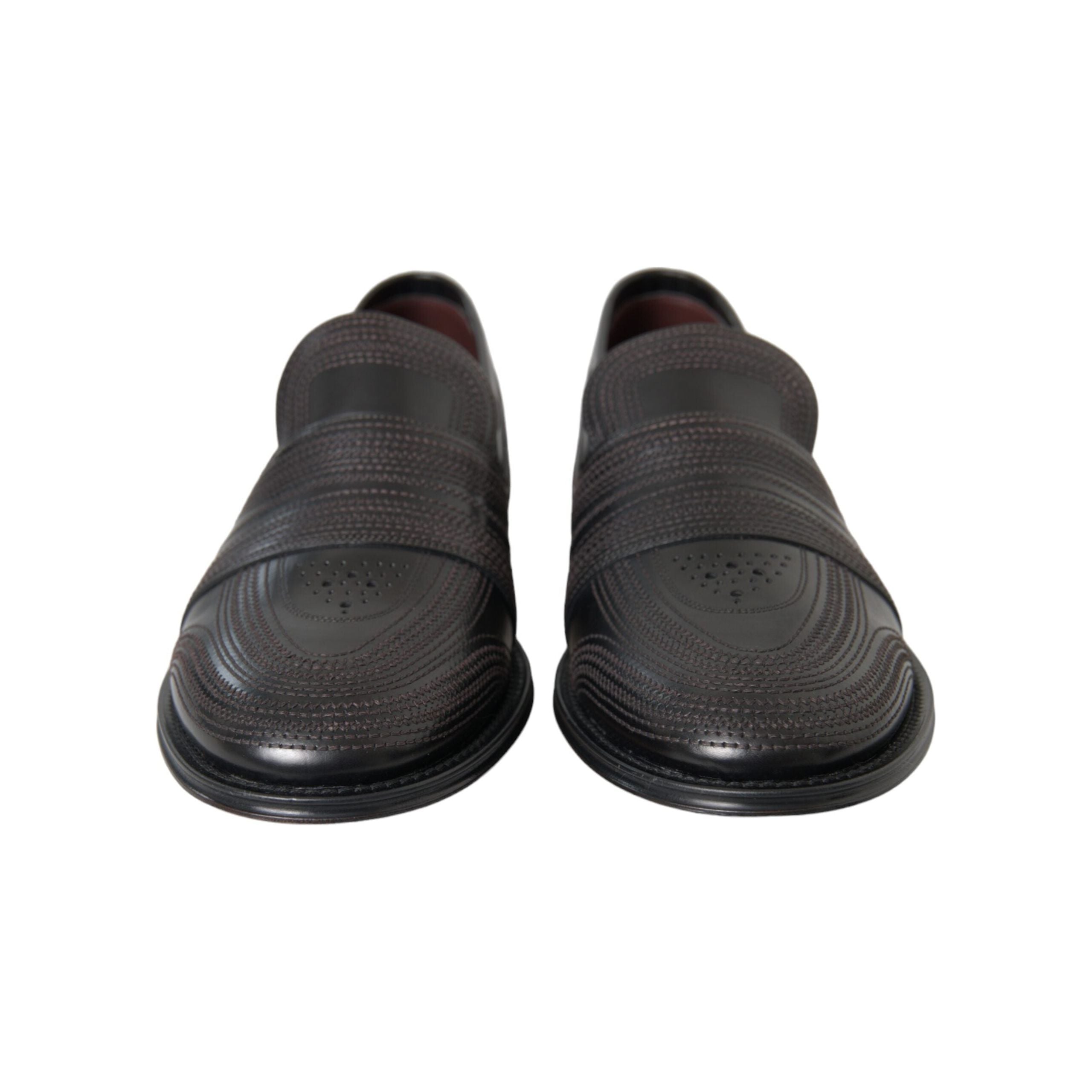 Dolce & Gabbana Black Brown Leather Loafer Dress Shoes