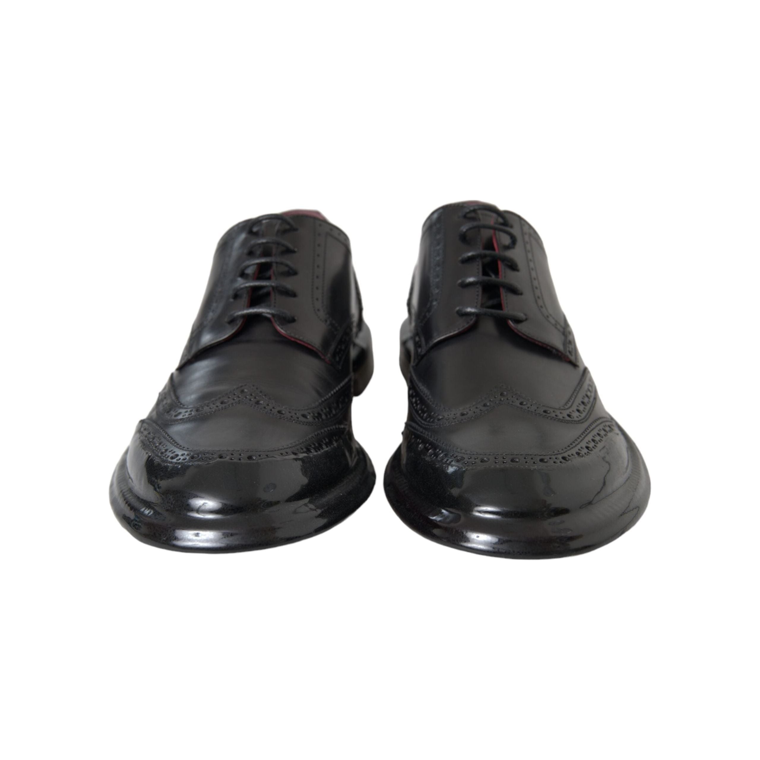 Dolce & Gabbana Black Leather Oxford Wingtip Formal Shoes
