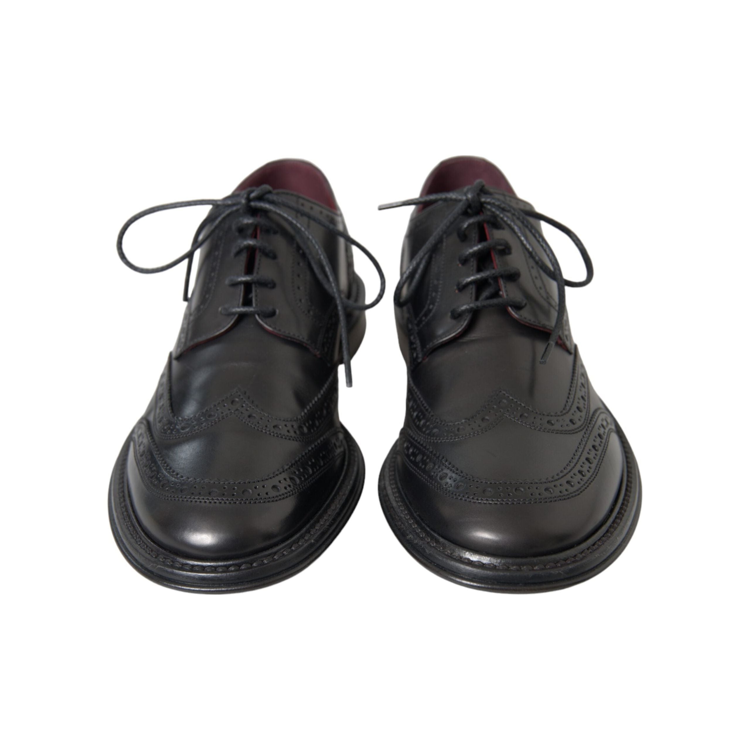 Dolce & Gabbana Black Leather Oxford Wingtip Formal Shoes