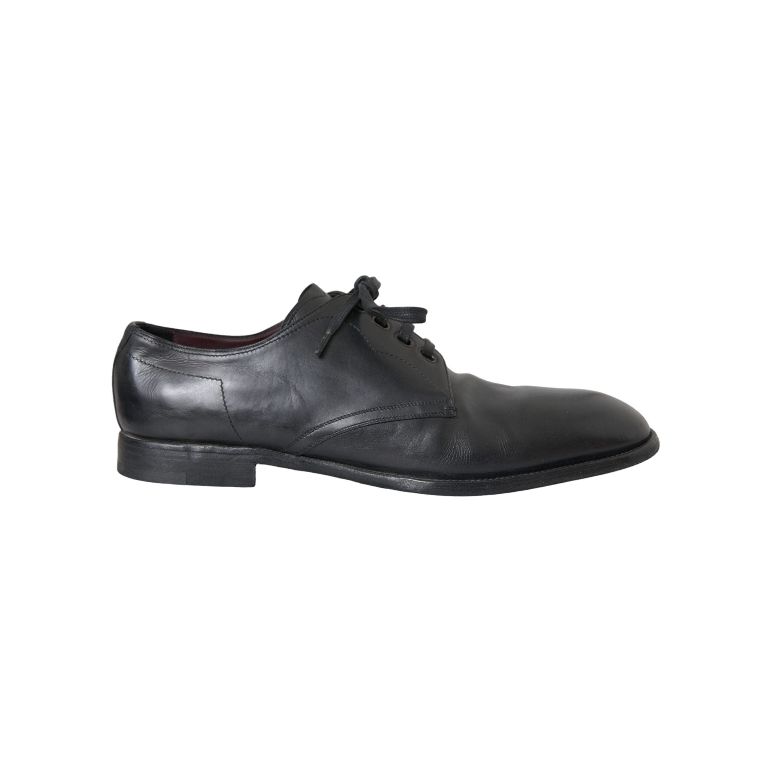 Dolce & Gabbana Black Leather Derby Formal Dress Shoes