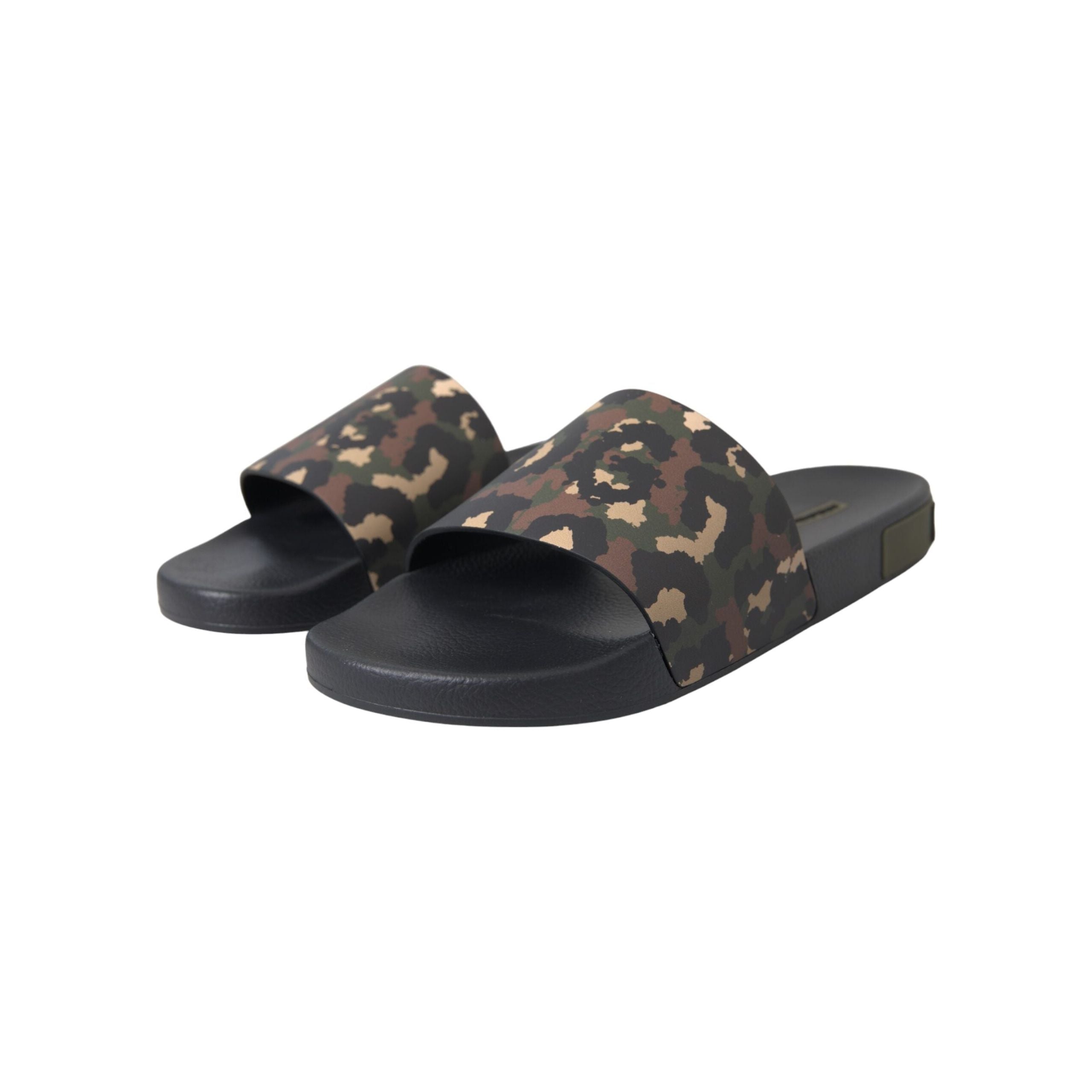 Dolce & Gabbana Multicolor Camouflage Leather Beachwear Shoes
