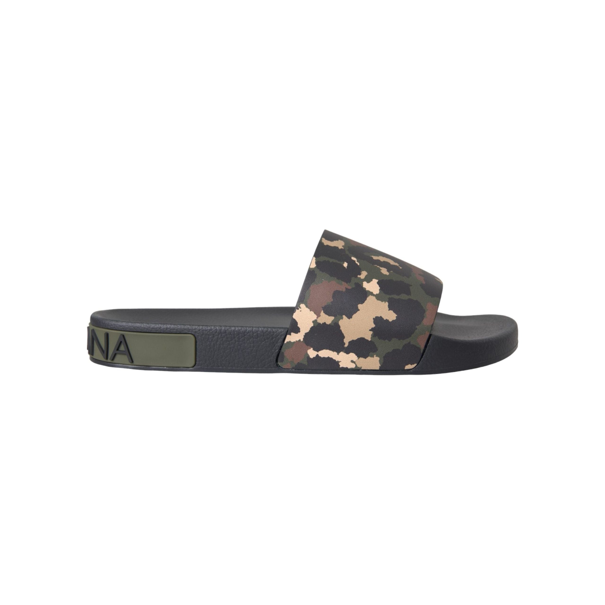Dolce & Gabbana Multicolor Camouflage Leather Beachwear Shoes