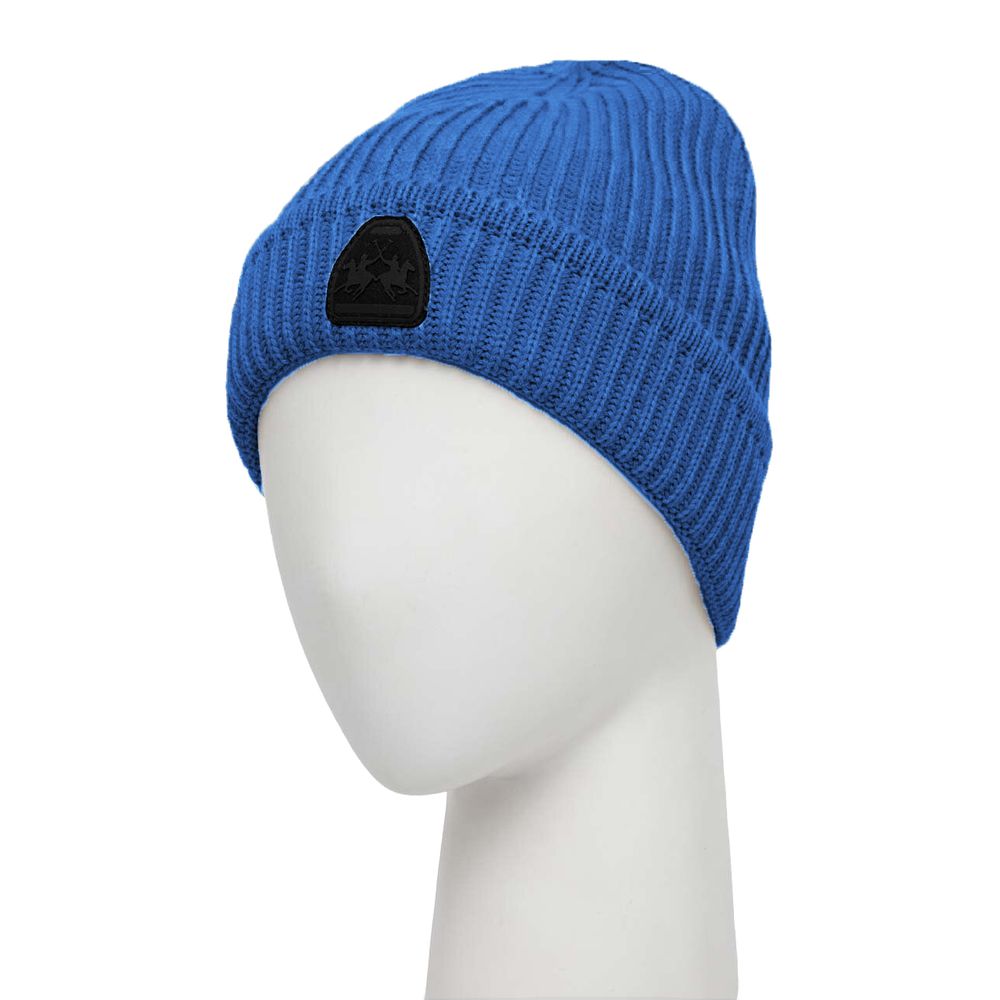 La Martina Light Blue Acrylic Beanie for Sophisticated Style