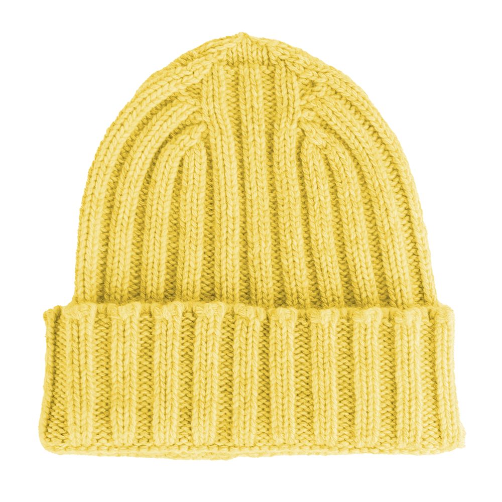 Made in Italy Yellow Cashmere Hat for Luxe Style