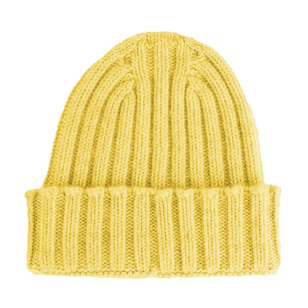 Made in Italy Yellow Cashmere Hat for Luxe Style