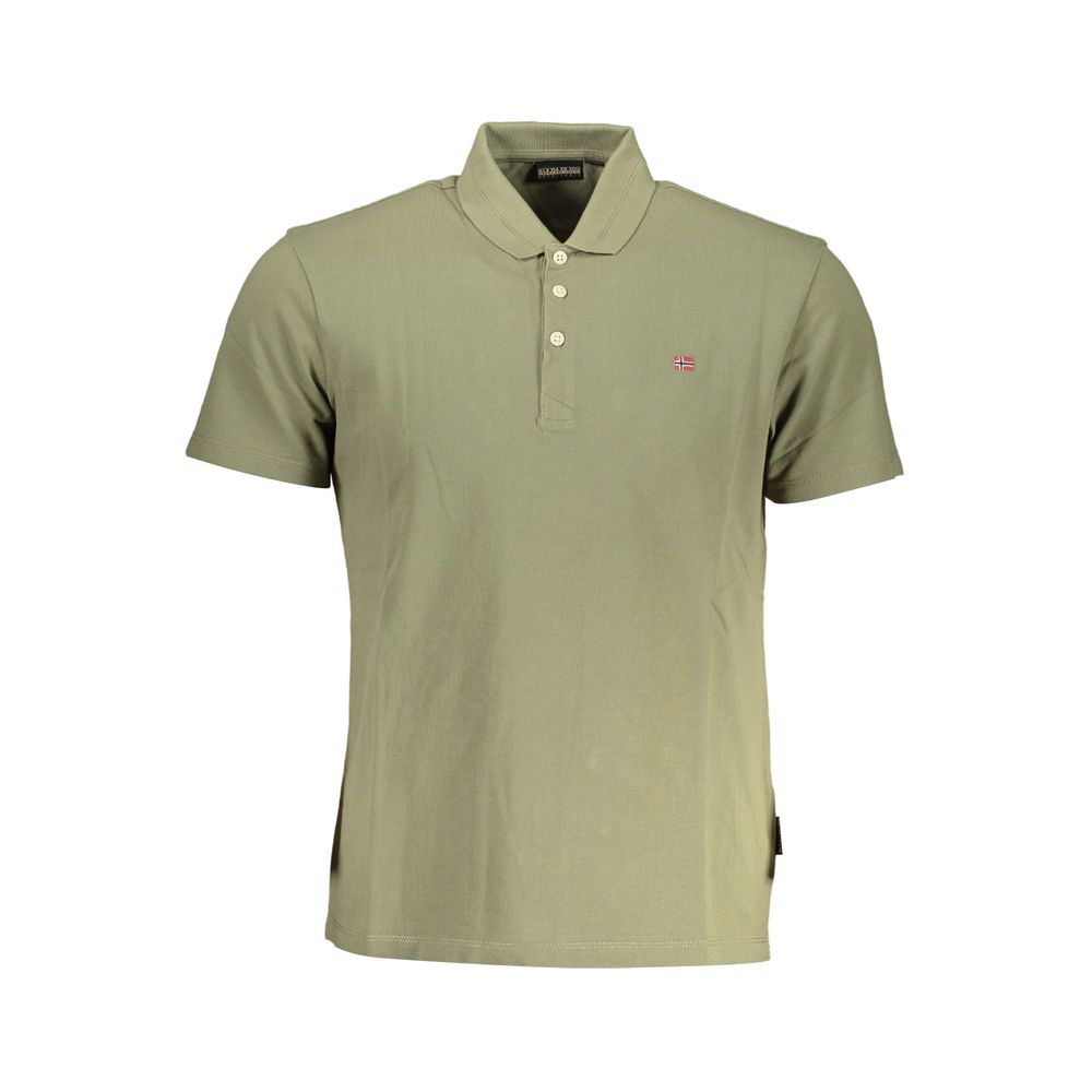 Napapijri Green Cotton Polo Shirt for Effortless Elegance
