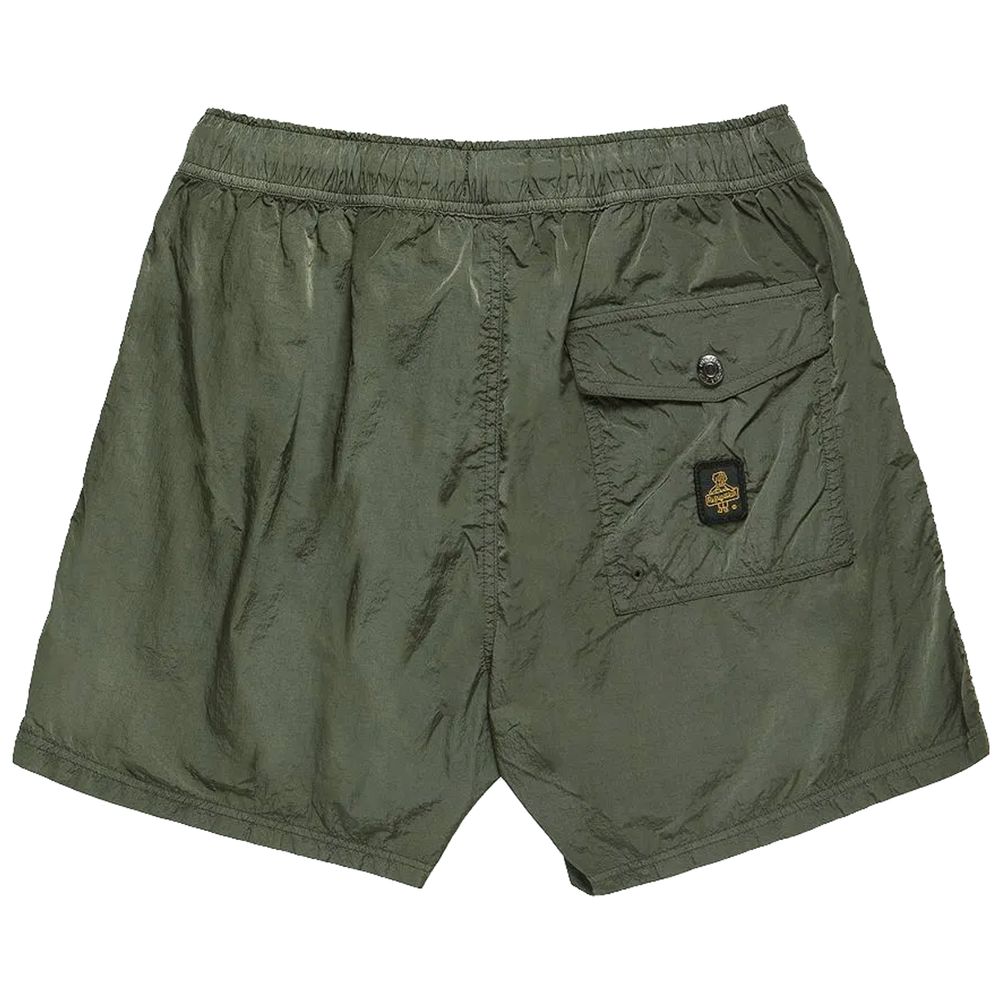 Refrigiwear Green Nylon Swim Trunks for Elevated Style