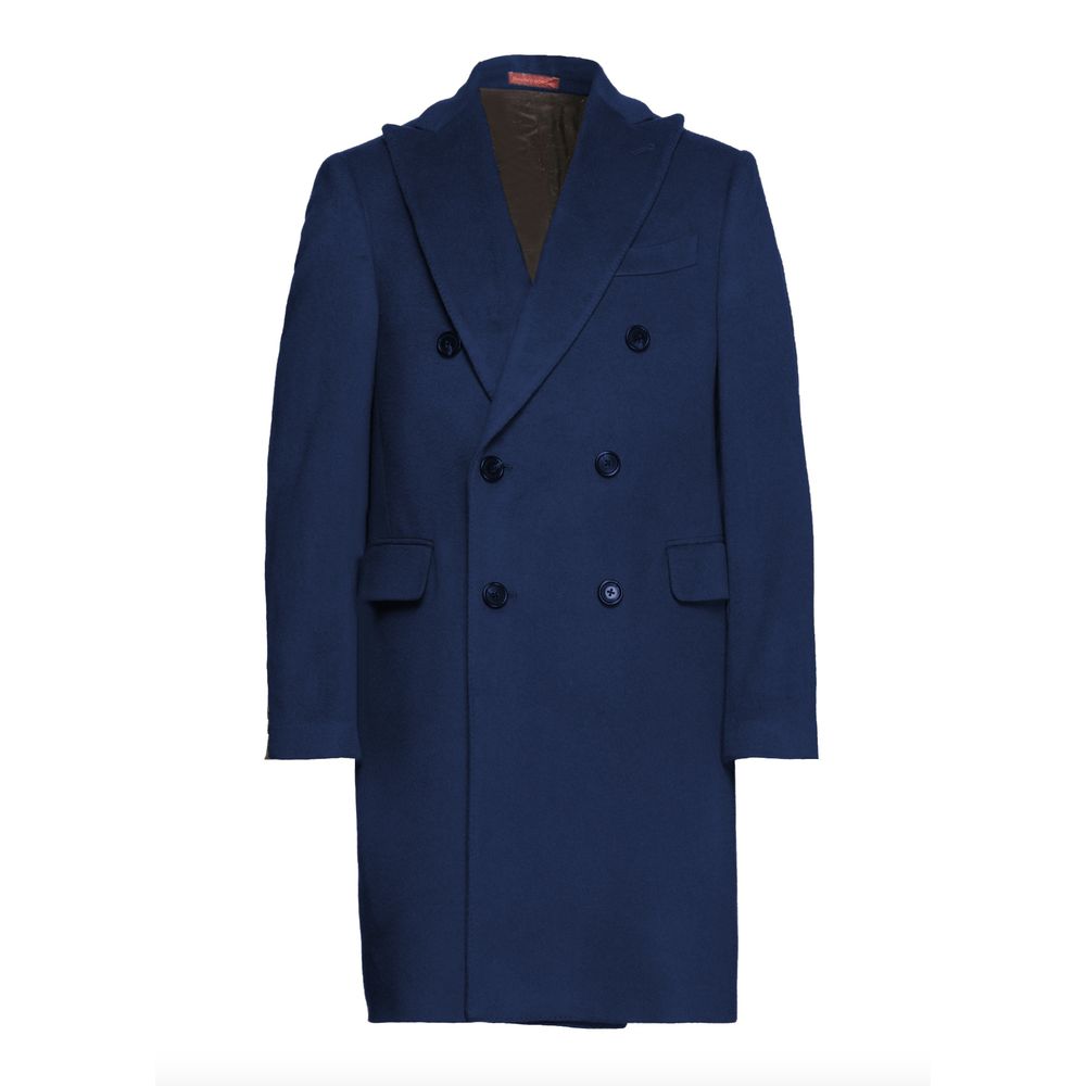 Borgia Dark Blue Wool Coat for Timeless Sophistication