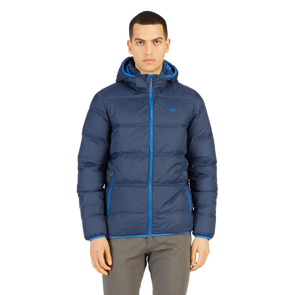 La Martina Blue Nylon Jacket - Elevate Your Outerwear