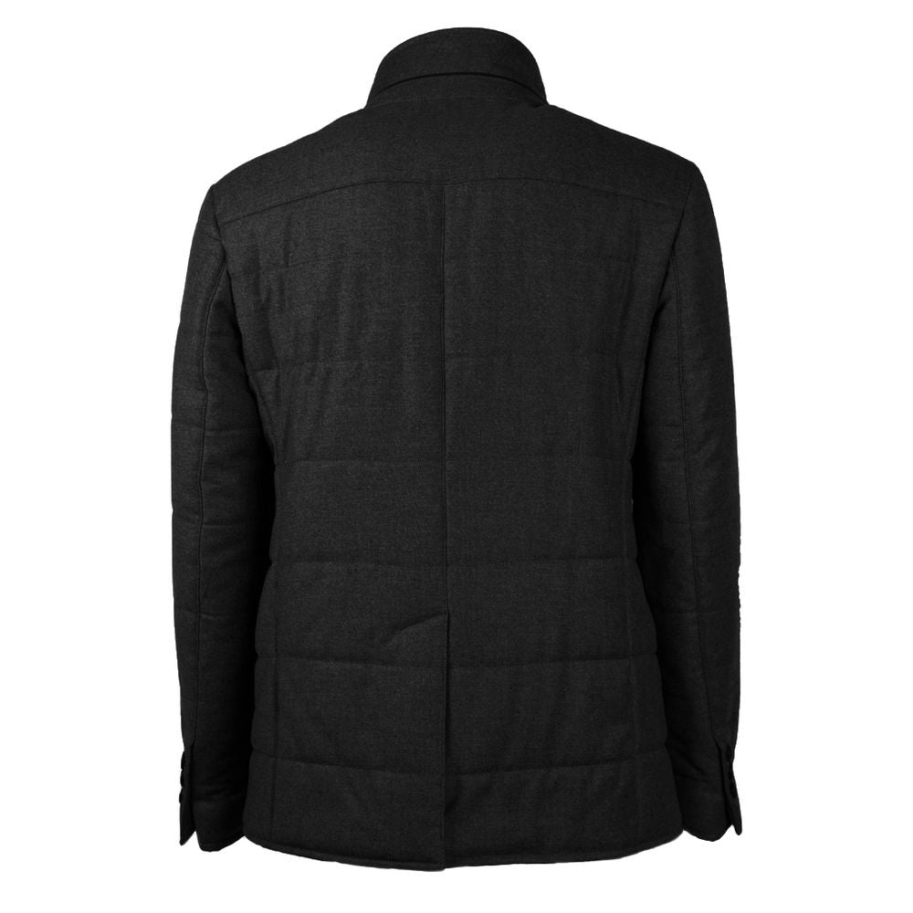 Brioni Charcoal Grey Wool-Cashmere Coat for Timeless Style