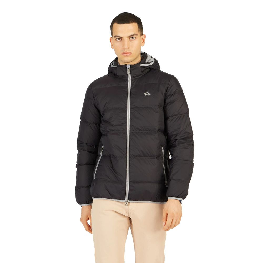 La Martina Black Nylon Jacket for Elevated Style