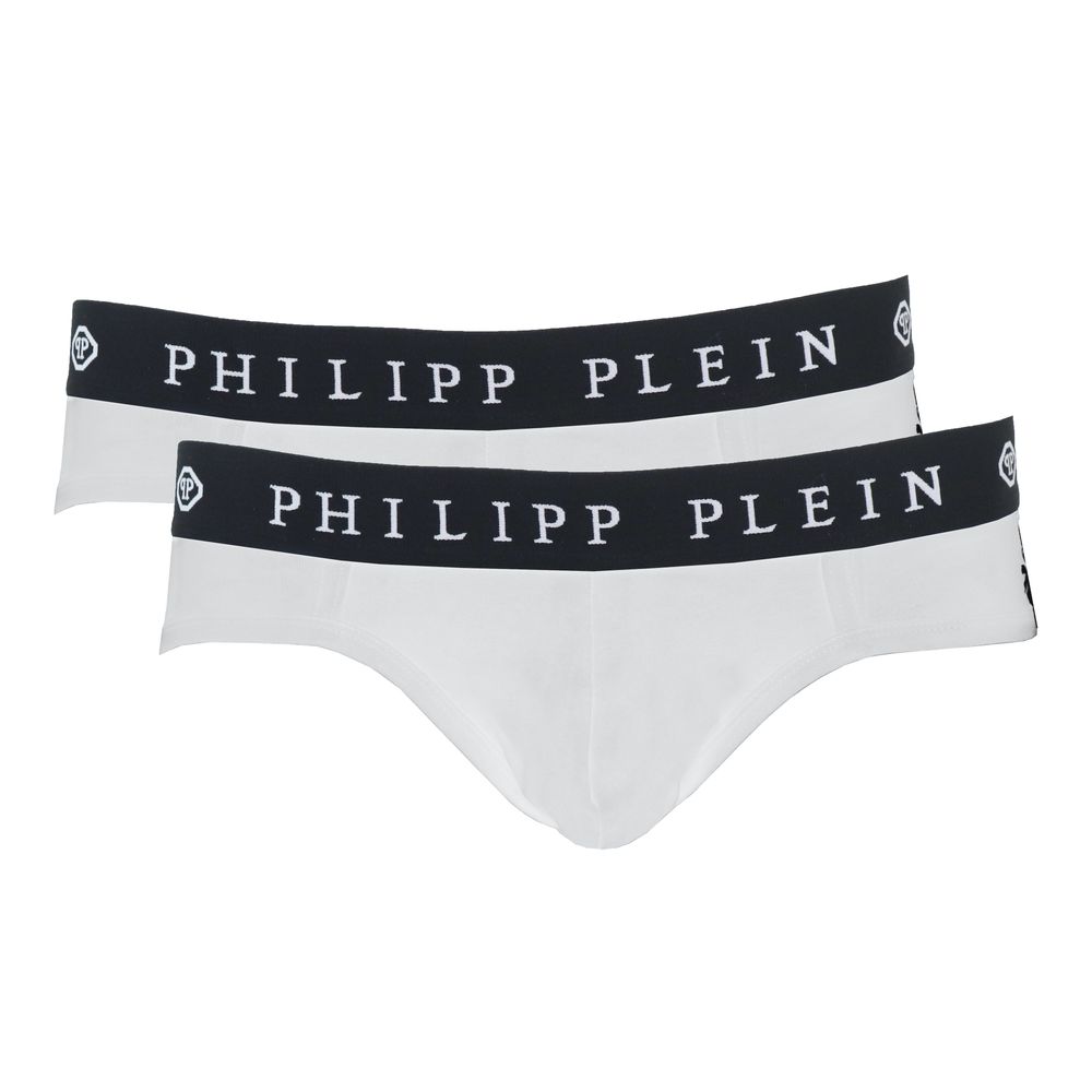 Philipp Plein White Cotton Boxer Short for Elevated Comfort